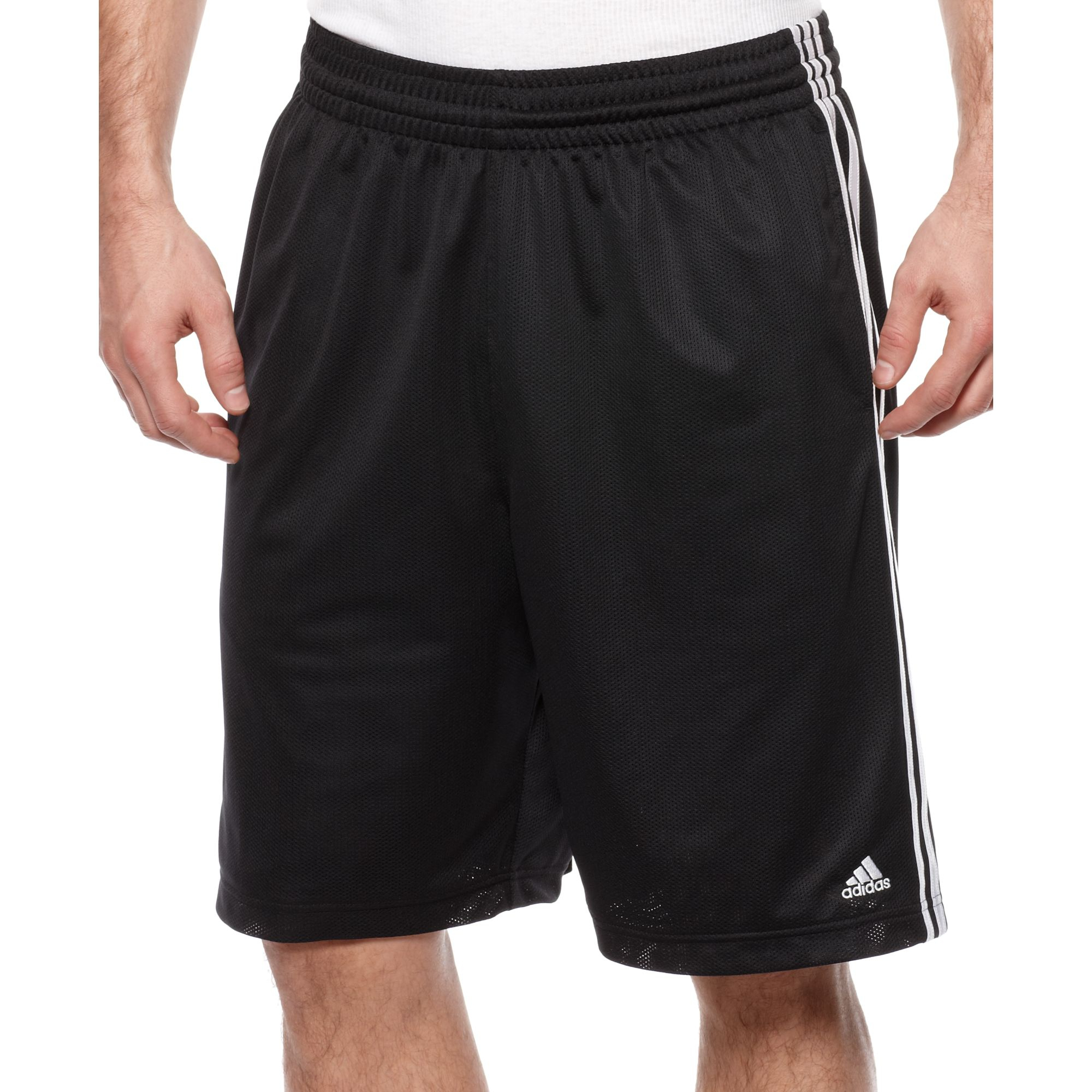 adidas Triple Up Mesh Basketball Shorts in Black/White (Black) for Men