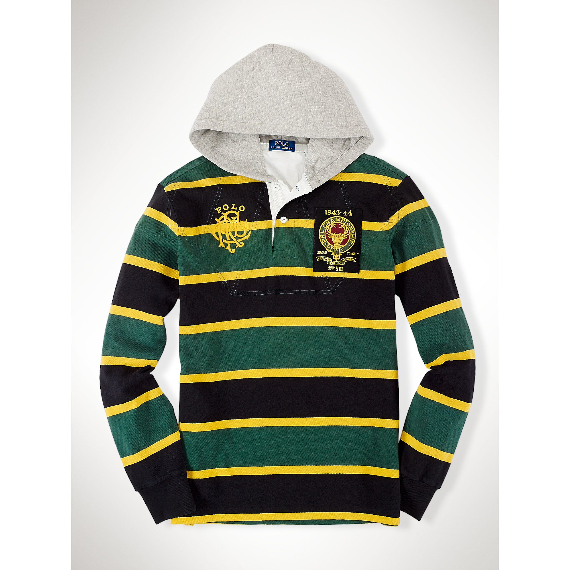 Lyst Polo Ralph Lauren CustomFit Hooded Rugby in Green for Men