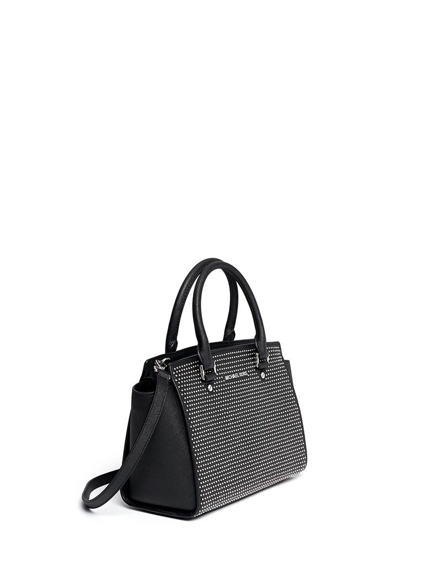 Michael Michael Kors Selma Grommet Saffiano Leather Handle Bag - Black  Handle Bags, Handbags - WM5152458