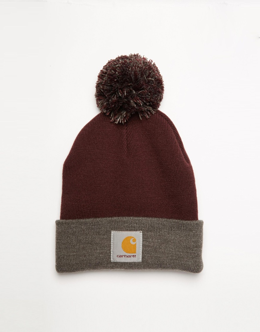 burgundy carhartt beanie