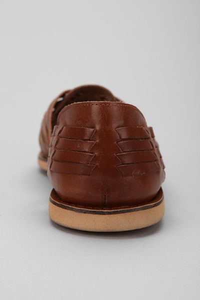 Tan Huarache Leather Sandals For Men