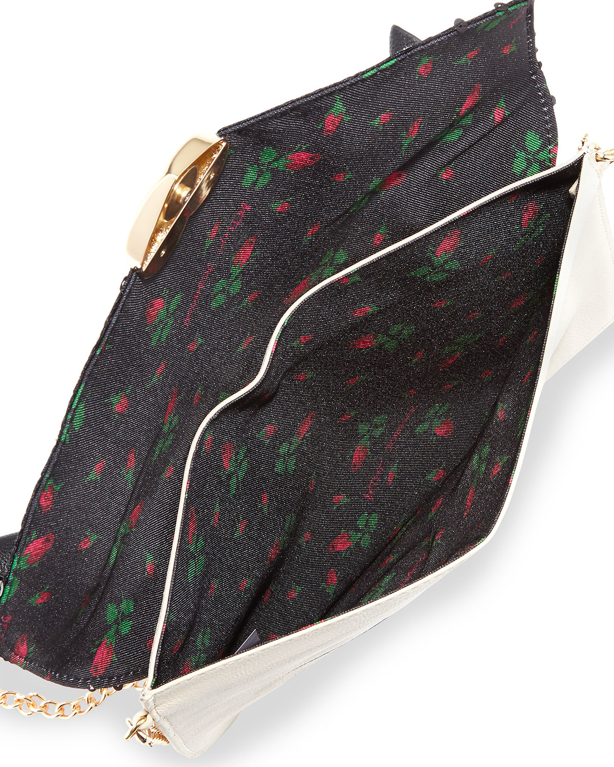 black faux leather clutch bag