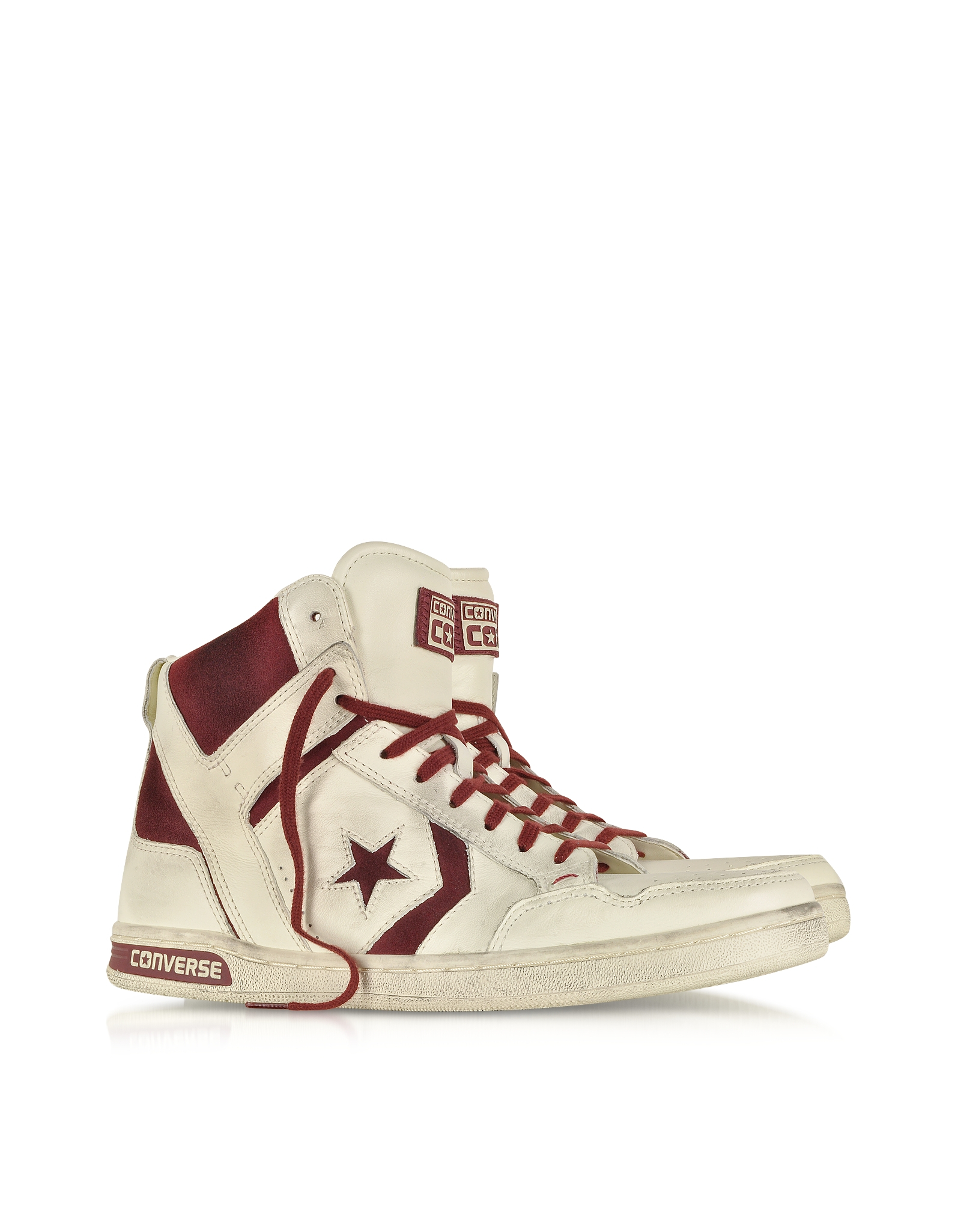 Converse Jv Weapon Hi White Leather and Burgundy Suede Sneaker for Men -  Lyst
