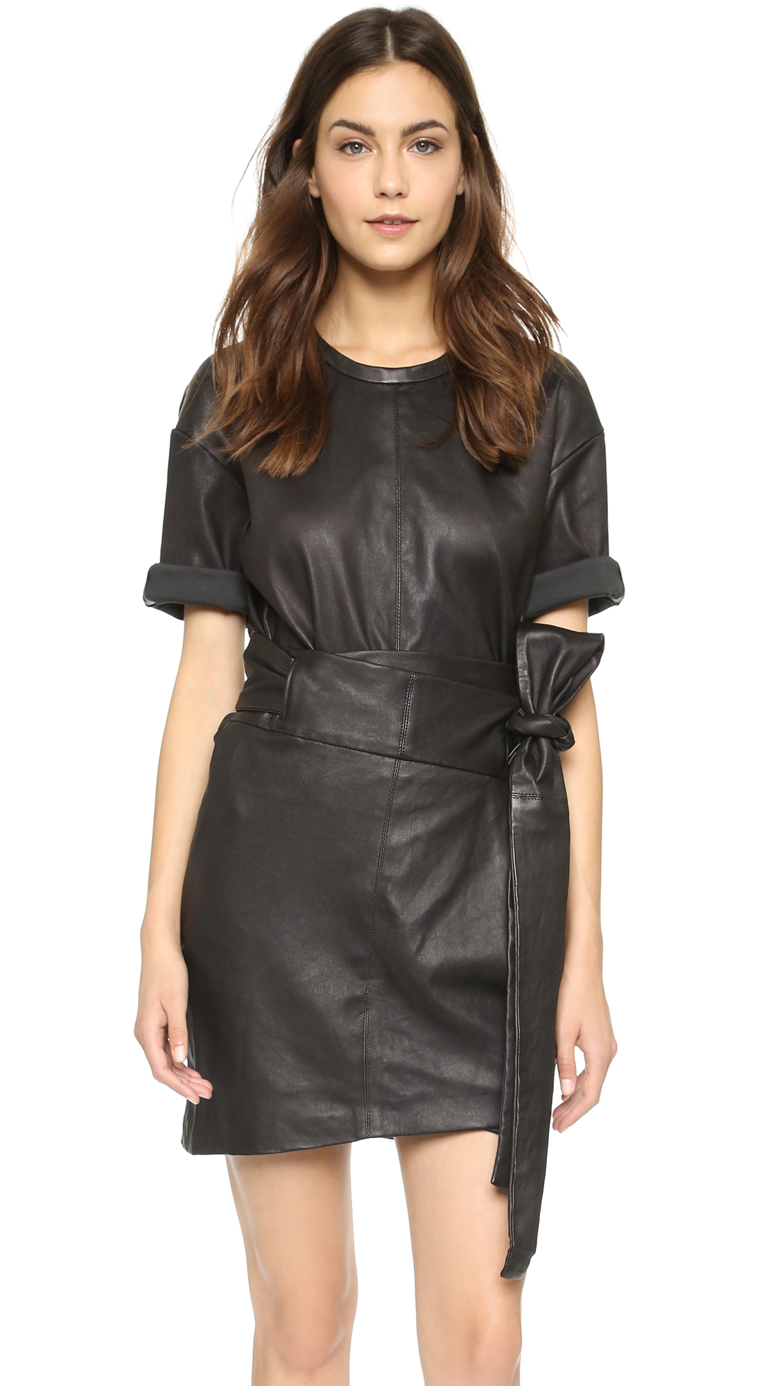Lyst - Iro Abigail Leather Dress - Black in Black