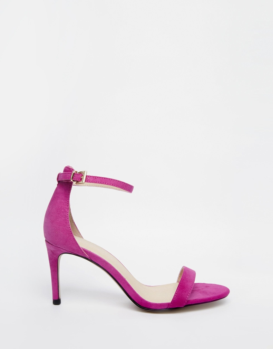 magenta heeled sandals
