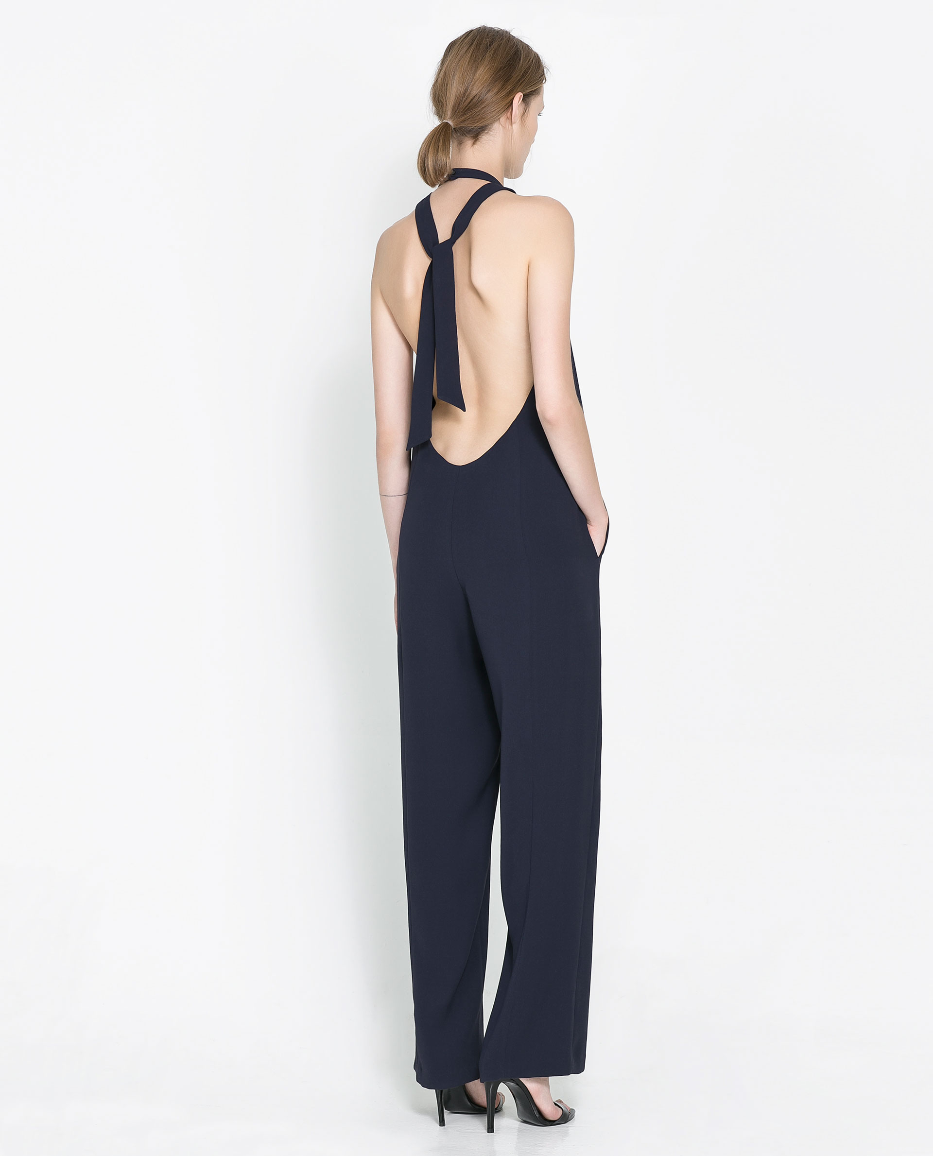 Zara Backless Jumpsuit in Blue Lyst