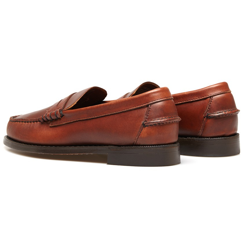 Sebago Classic Brown Leather Penny Loafers in Brown for Men | Lyst