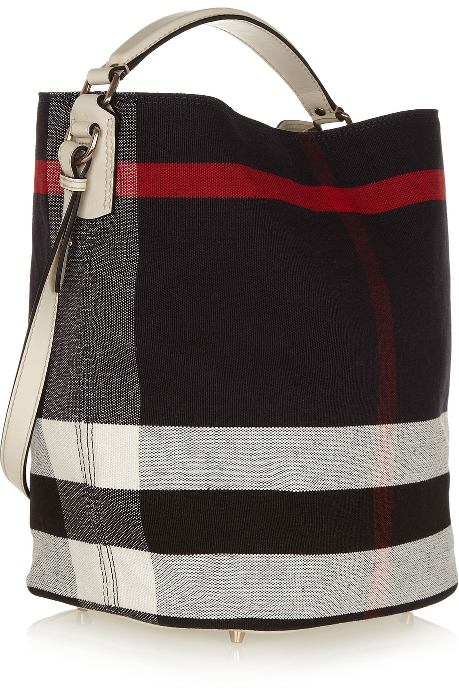 Burberry Checked Canvas Hobo Bag in Blue (Red) - Lyst