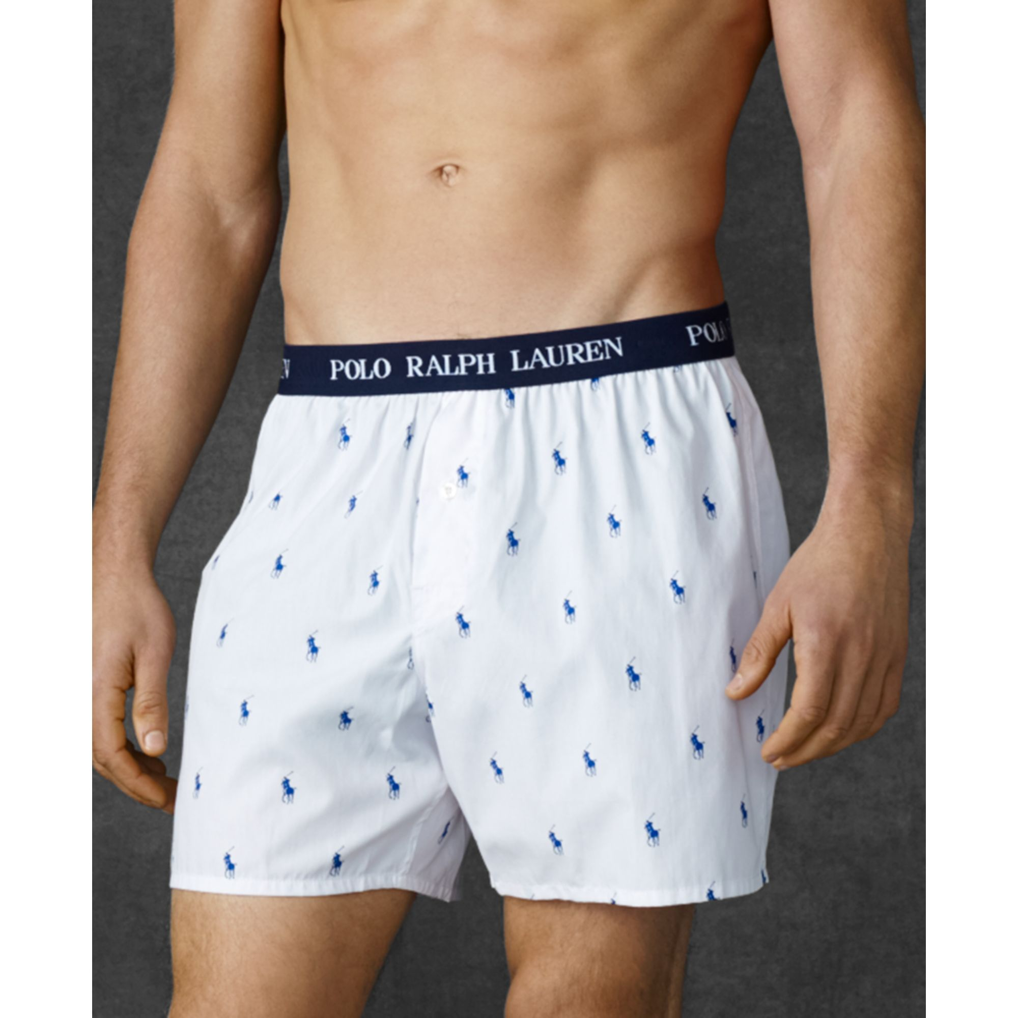 Ralph Lauren Polo Player Woven Boxers in White for Men