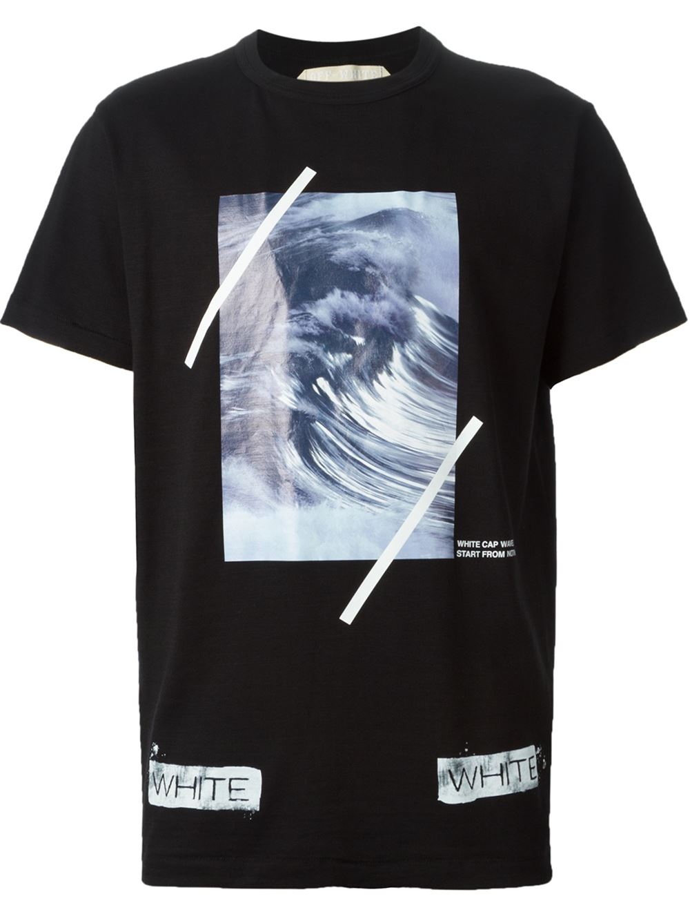 Off-White c/o Virgil Abloh Wave Print T-Shirt in Black for Men | Lyst