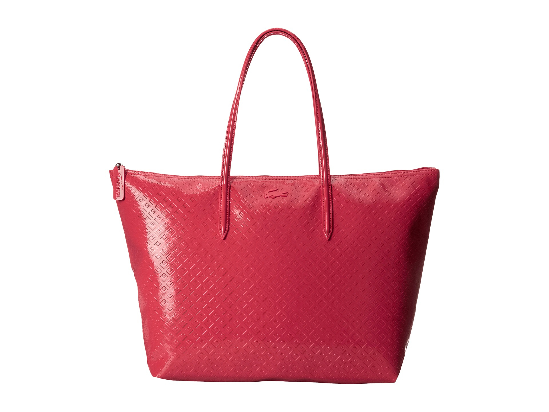 Download Lacoste L 12 12 Glossy Large Shopping Bag In Pink Lyst
