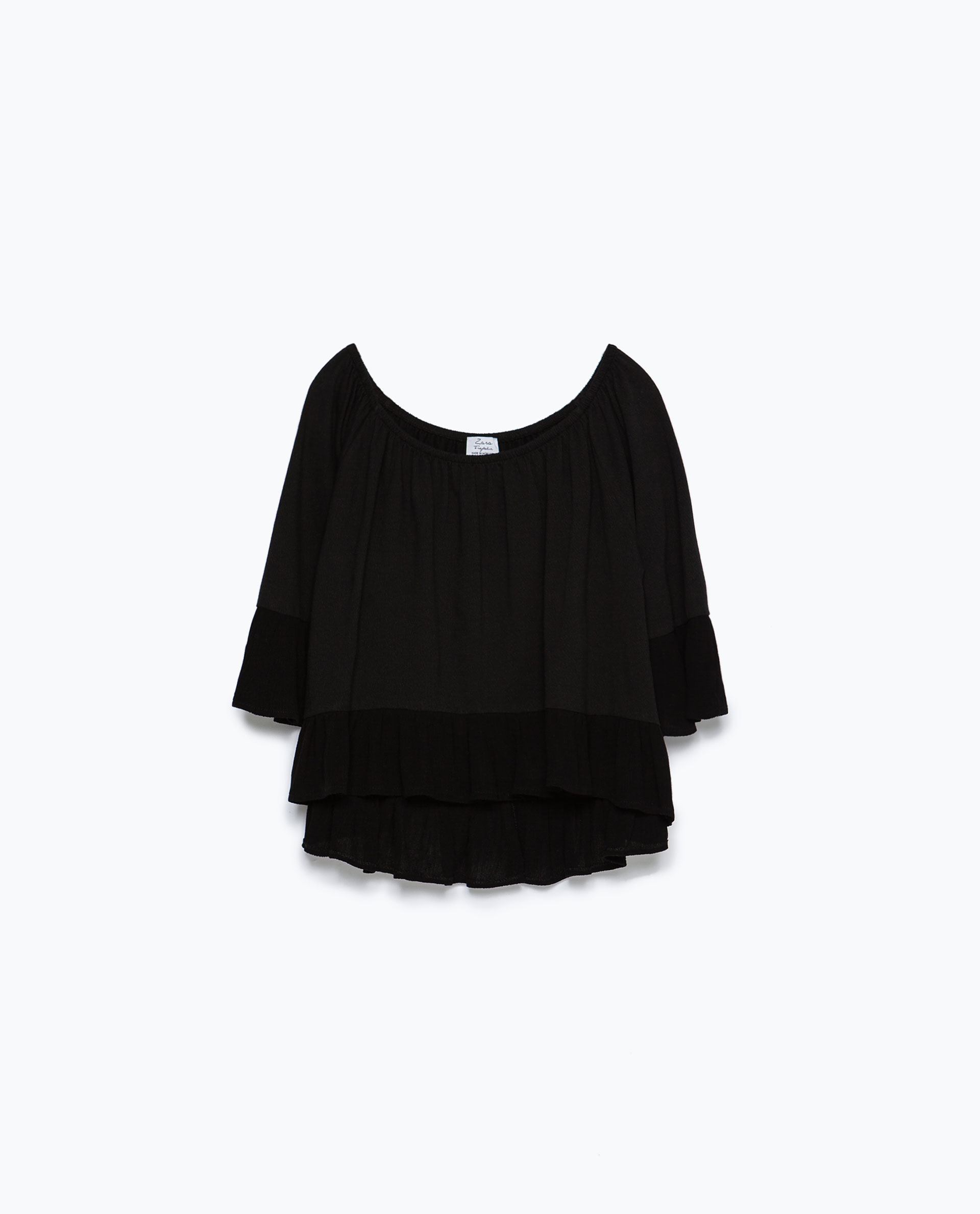 Zara Ruffle Top in Black Lyst
