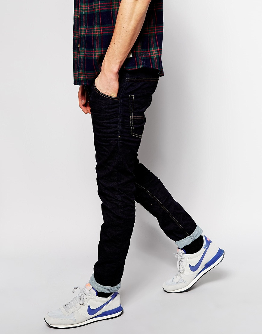 Lyst - Diesel Jogg Jeans Joggers Krooley-ne Slim Tapered Fit 600v Dark Wash in Blue for Men