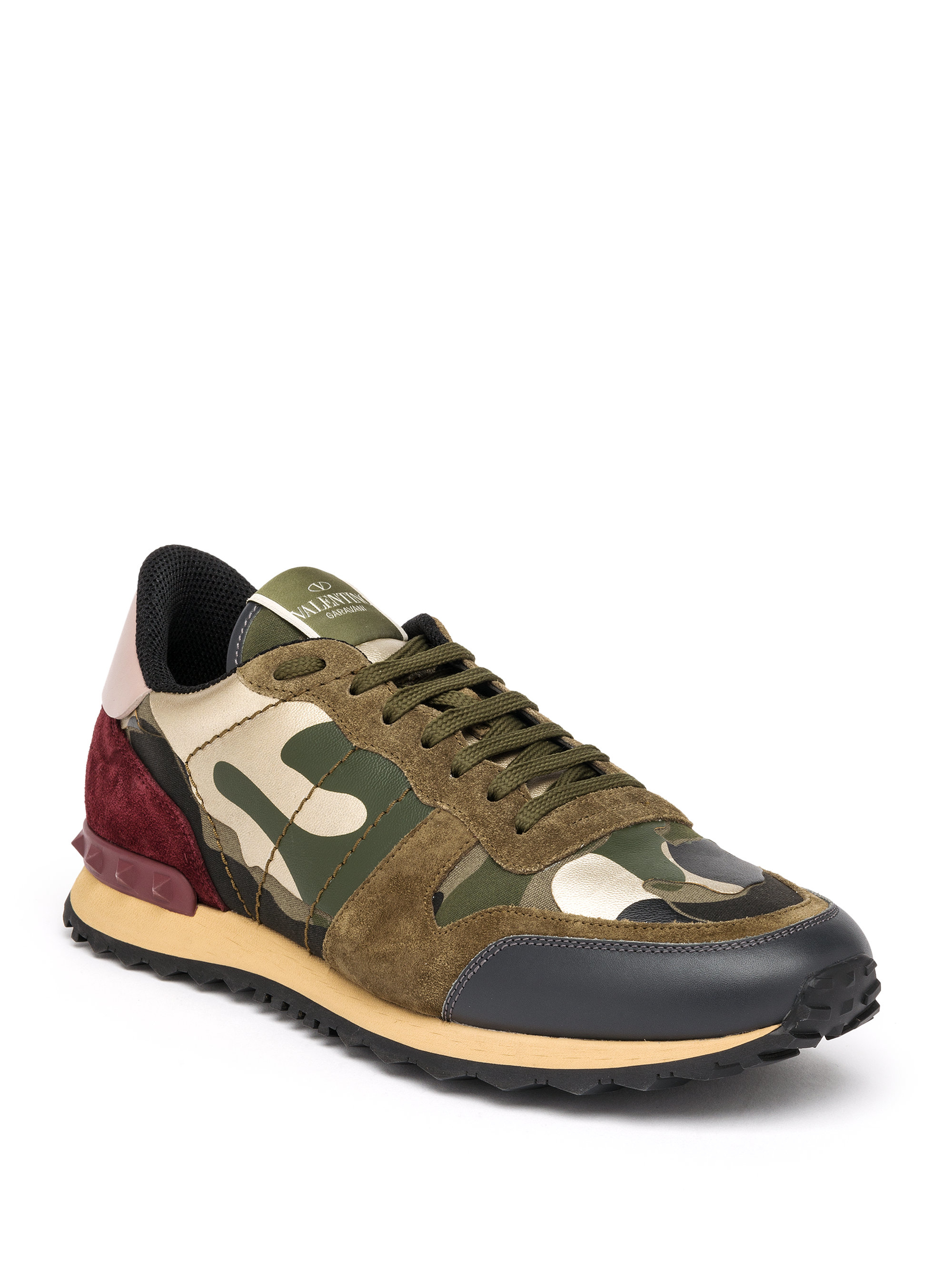 Valentino Rockrunner Camouflage Sneakers in Green for Men | Lyst