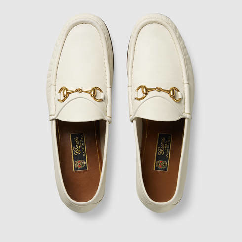 Gucci 1953 Horsebit Leather Loafer in White for | Lyst