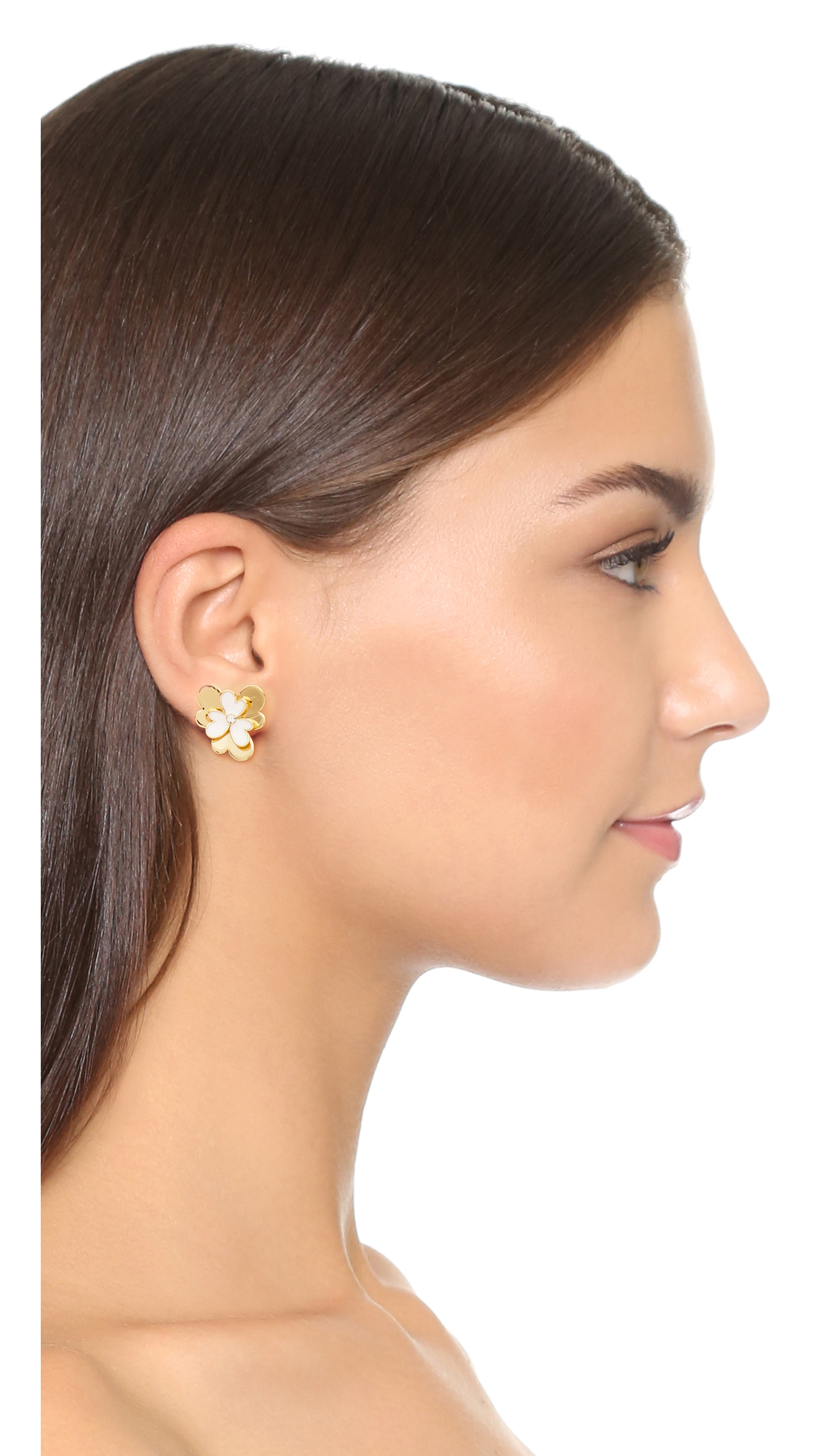 kate spade disco pansy leverback earrings