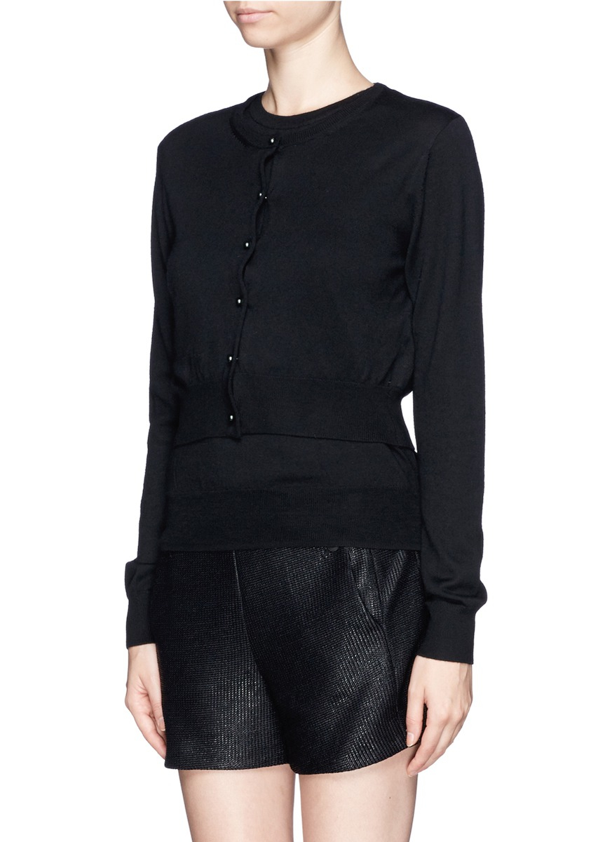 Lyst Edition10 Cardigan With Marble Print Tank Top in Black