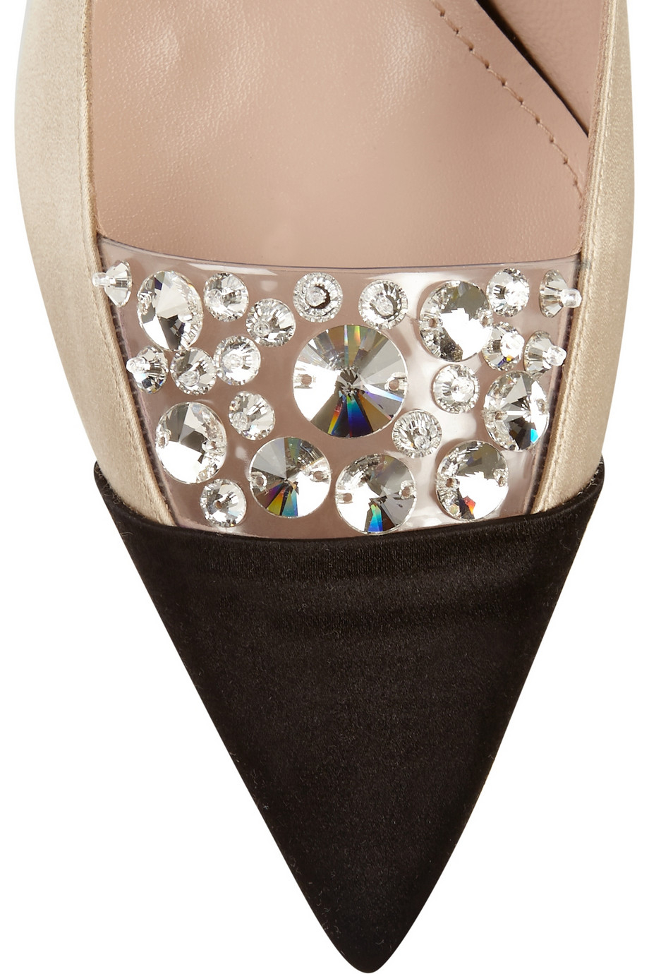 miu miu crystal embellished heels