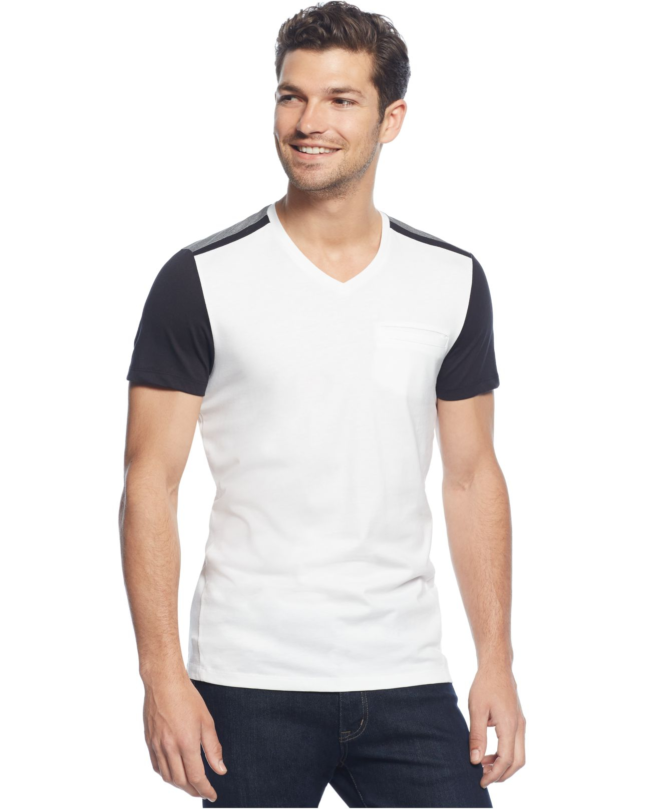 Calvin Klein Colorblocked T-shirt in White for Men - Lyst