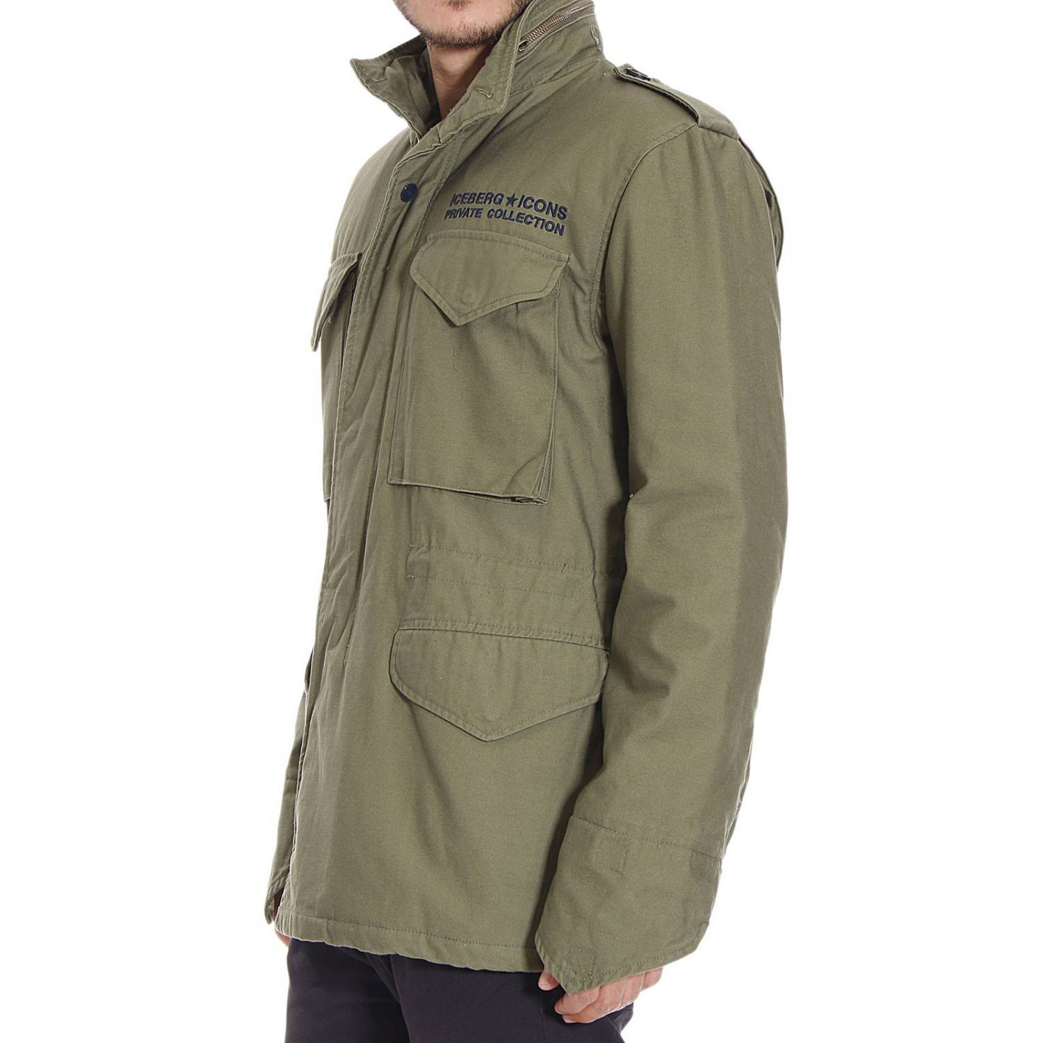 Iceberg Down Jacket in Green for Men (Military) Lyst