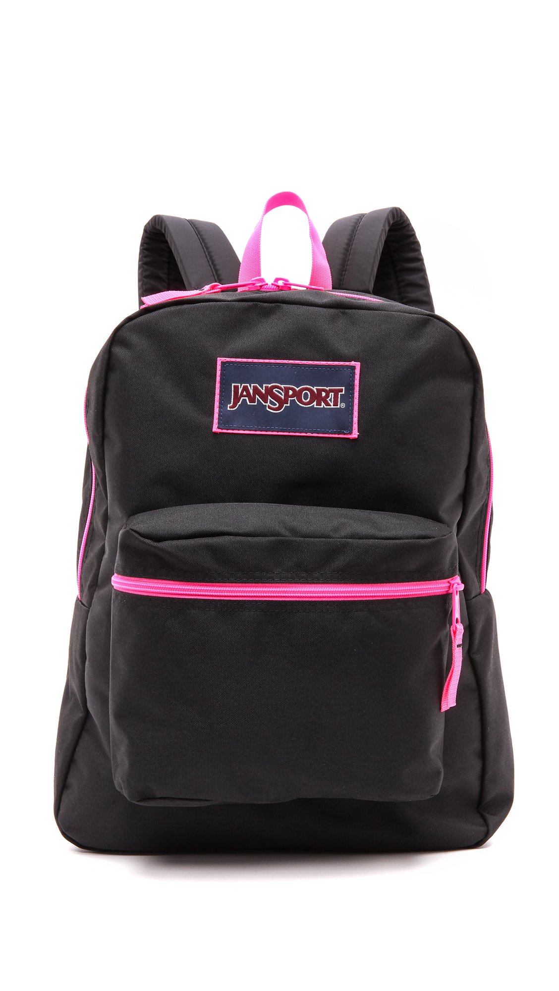 Jansport Classic Overexposed Backpack - Black And Fluorescent Pink | Lyst