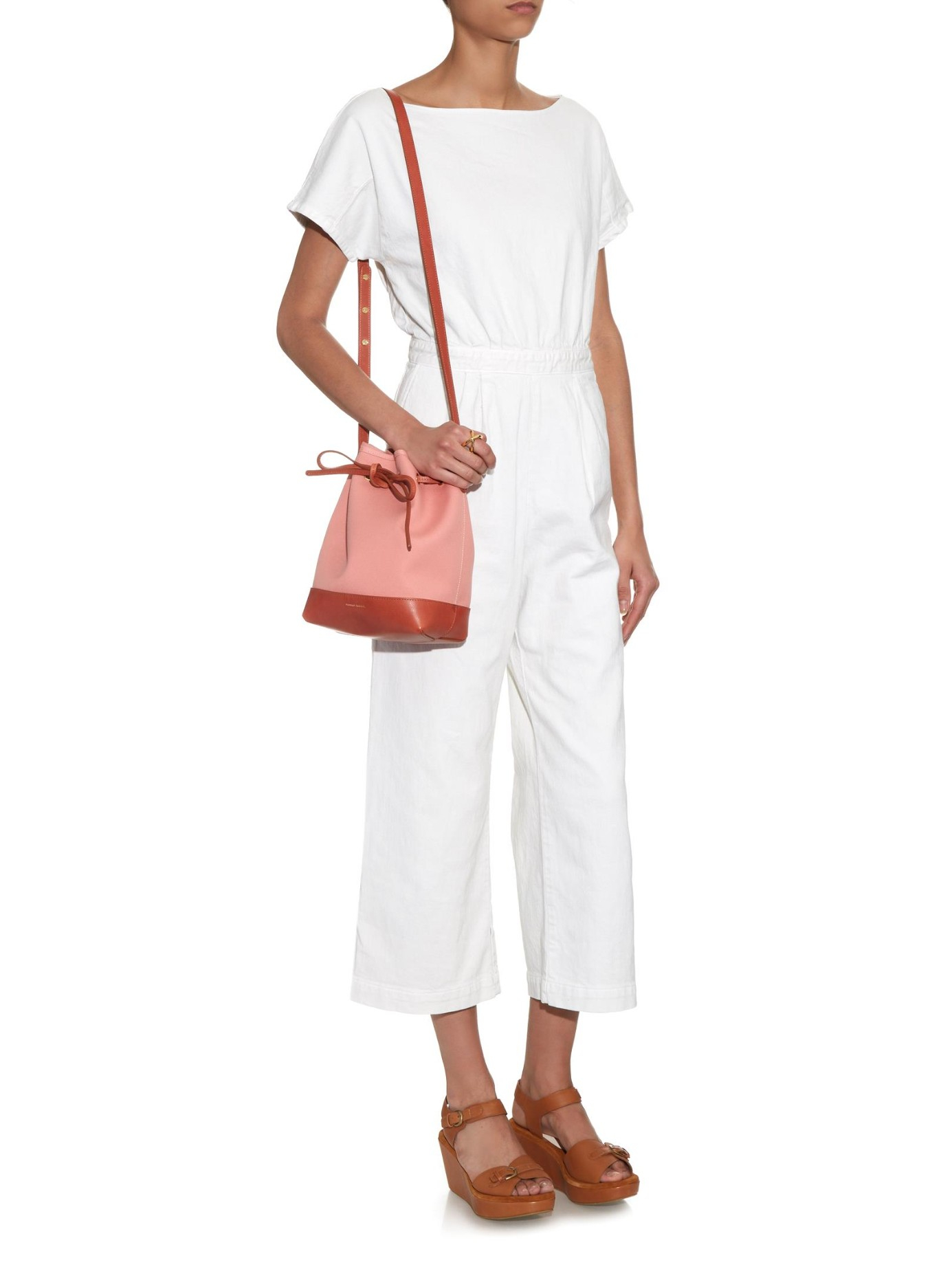 Lyst - Mansur Gavriel Mini Canvas And Leather Bucket Bag in Pink