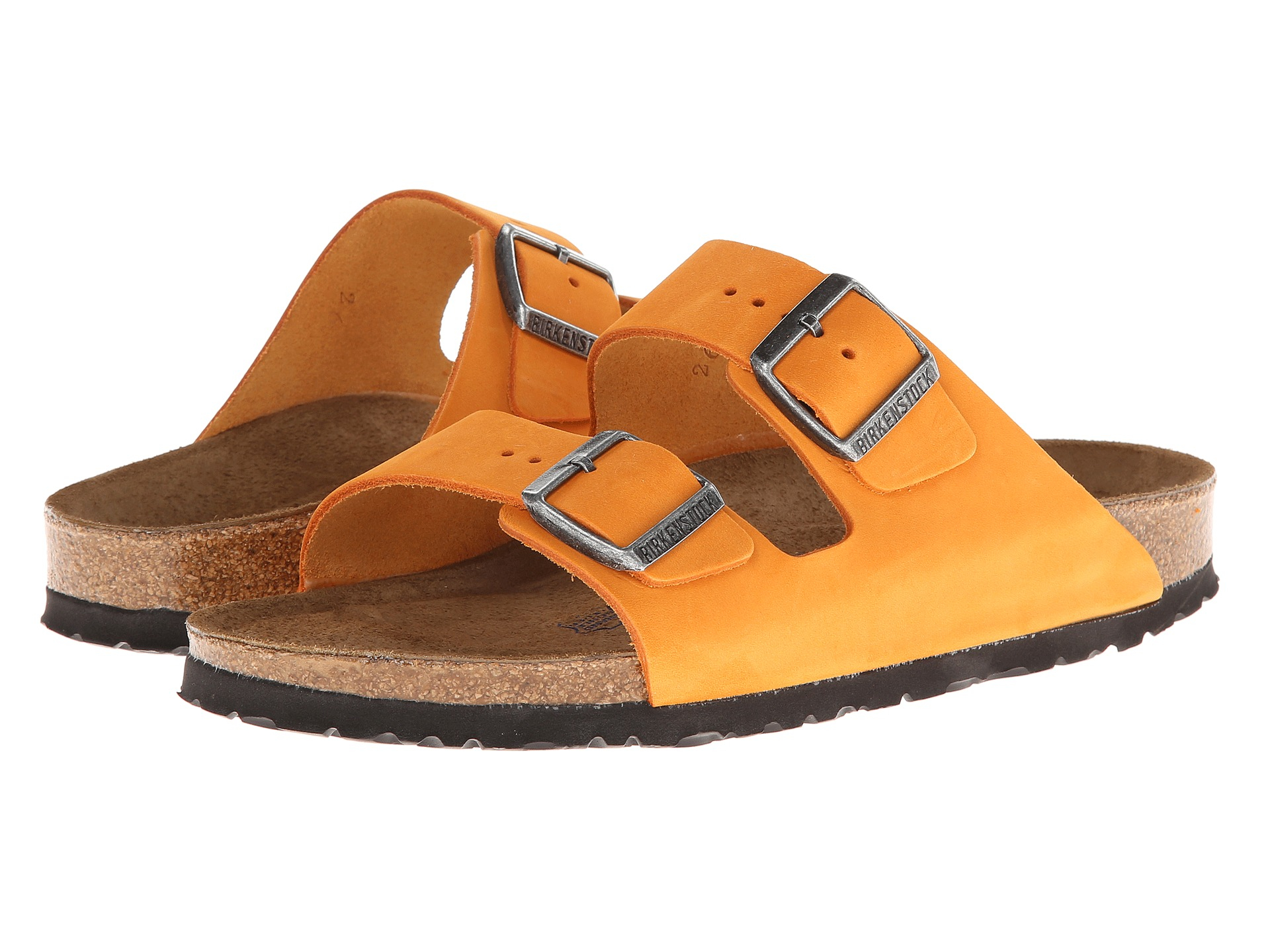 Birkenstock Suede Arizona Nubuck in Orange - Lyst