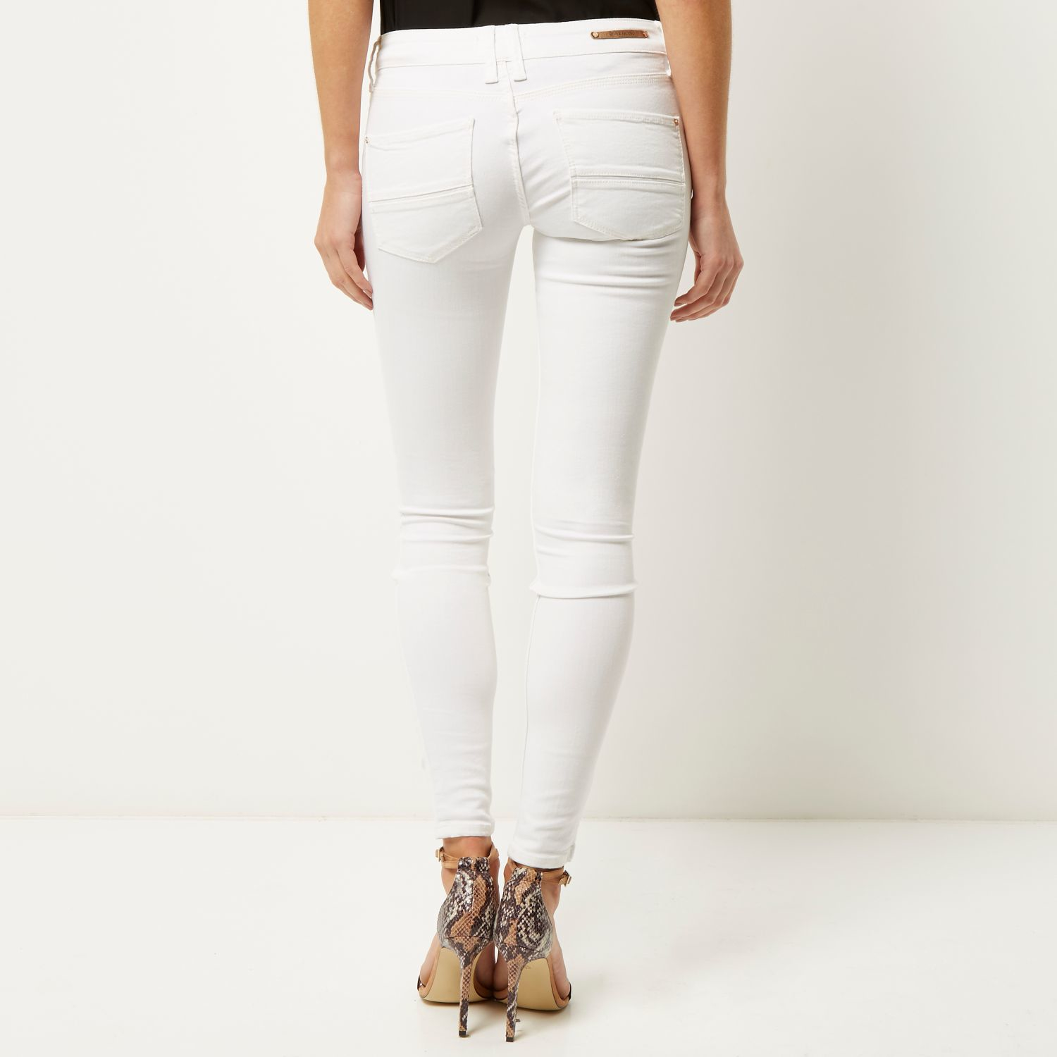 river island white skinny jeans