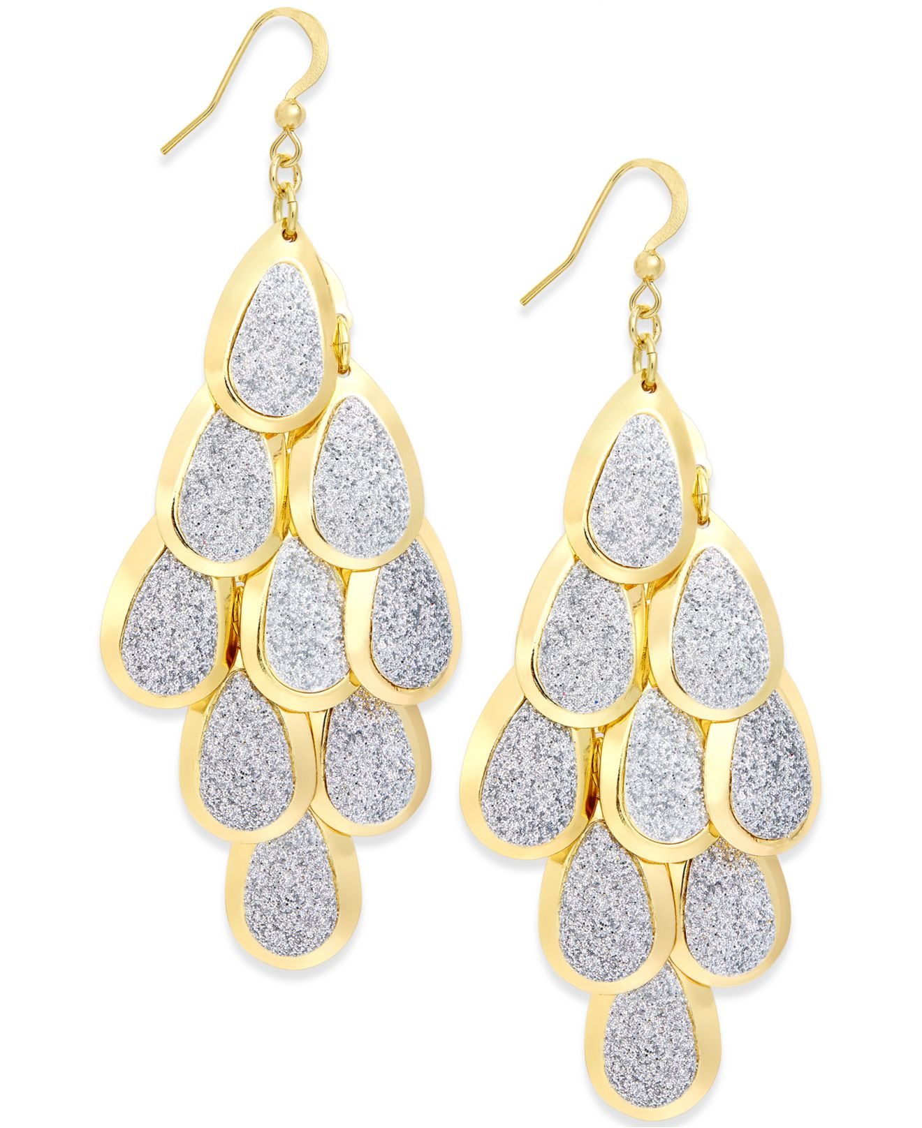 Style & co. Glitter Teardrop Kite Earrings in Gold Lyst