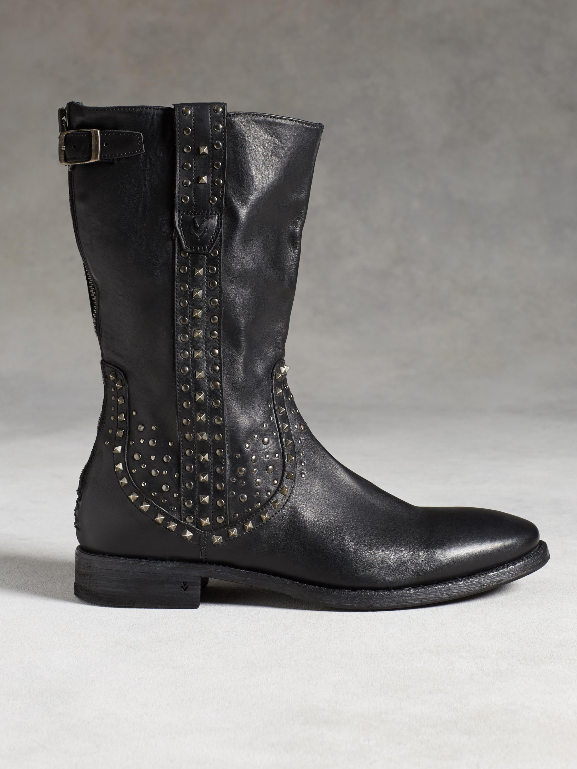 John Varvatos Fleetwood Studded Boot in Black for Men Lyst