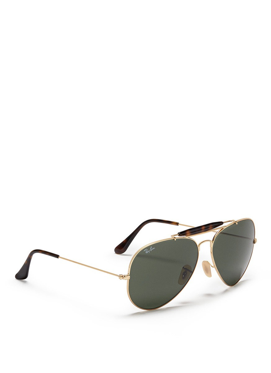Ray-ban 'outdoorsman Ii' Tortoiseshell Brow Bar Aviator