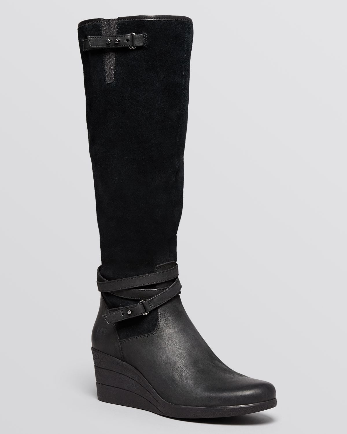 UGG Tall Wedge Boots - Lesley in Black | Lyst