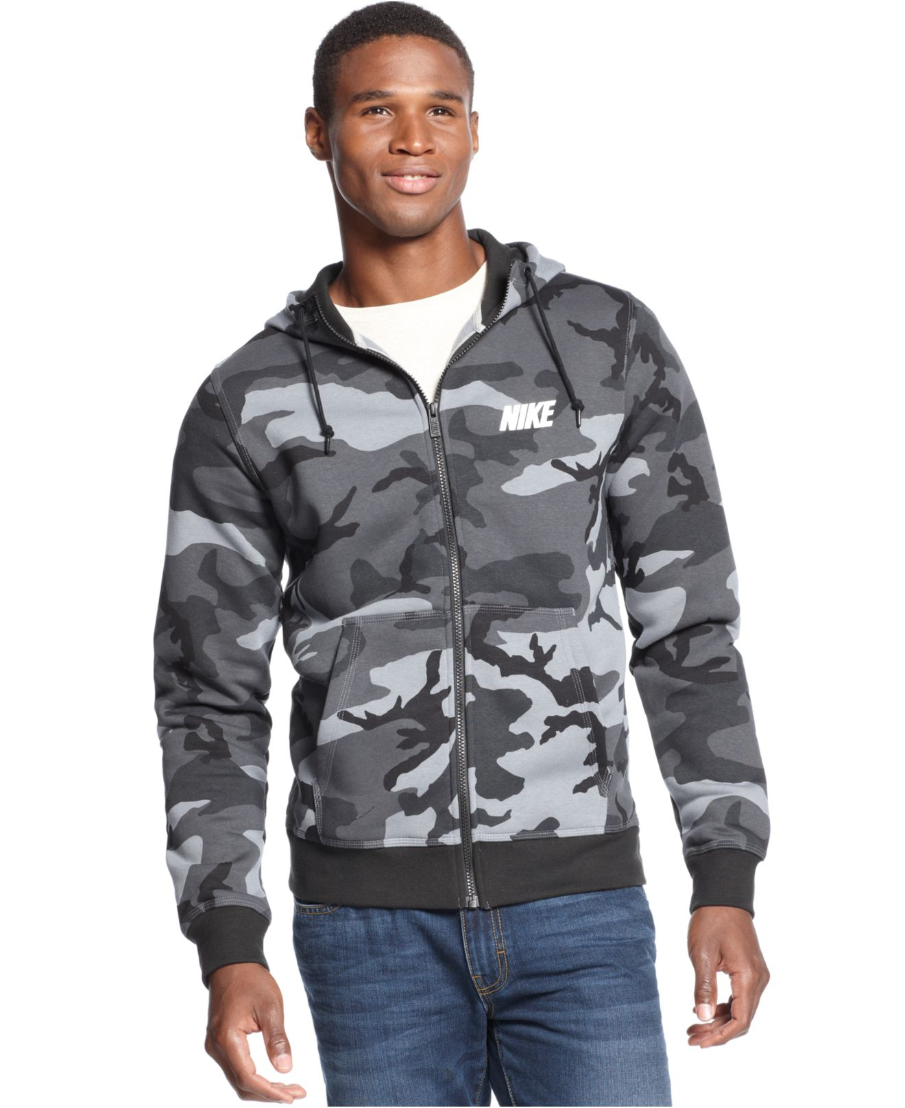 Madam wooden check Nike Camo-Print Hoodie in Green for Men | Lyst