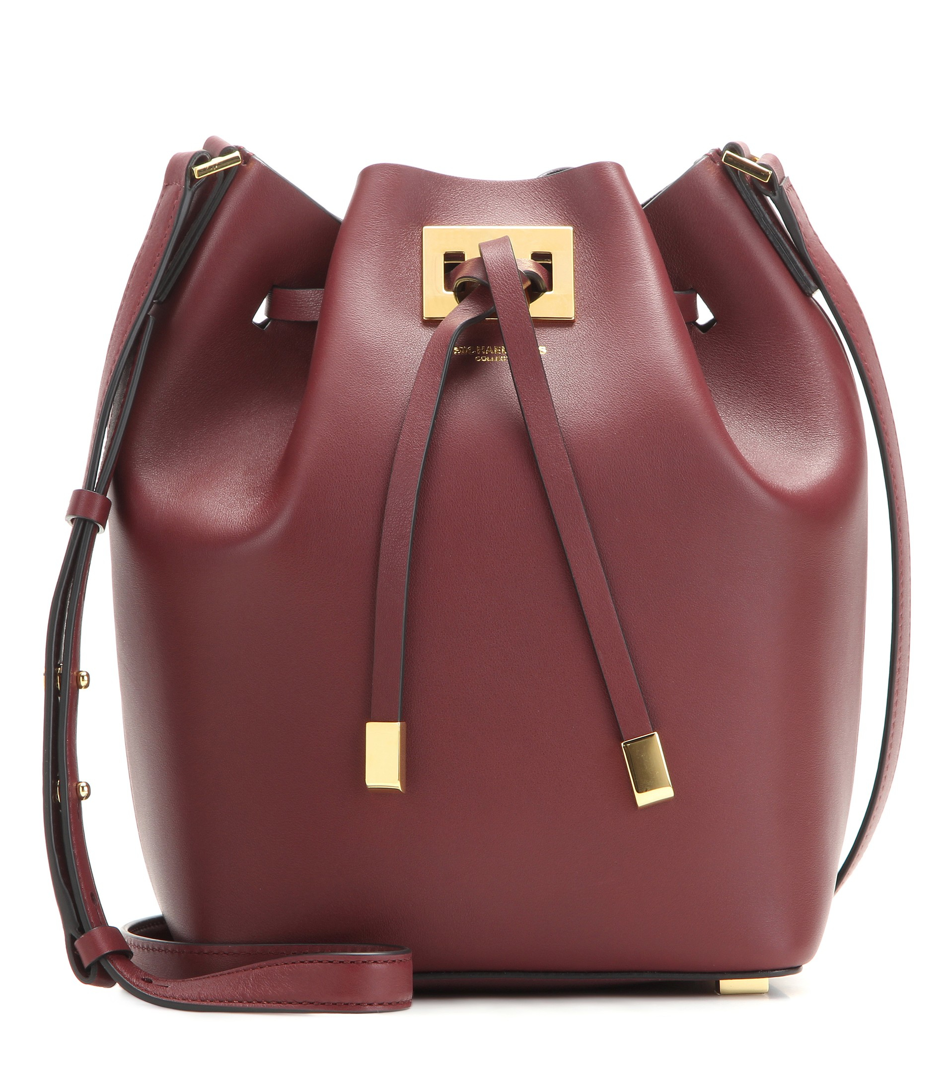 Michael Kors Miranda Medium Leather Bucket Bag in Claret (Red) Lyst