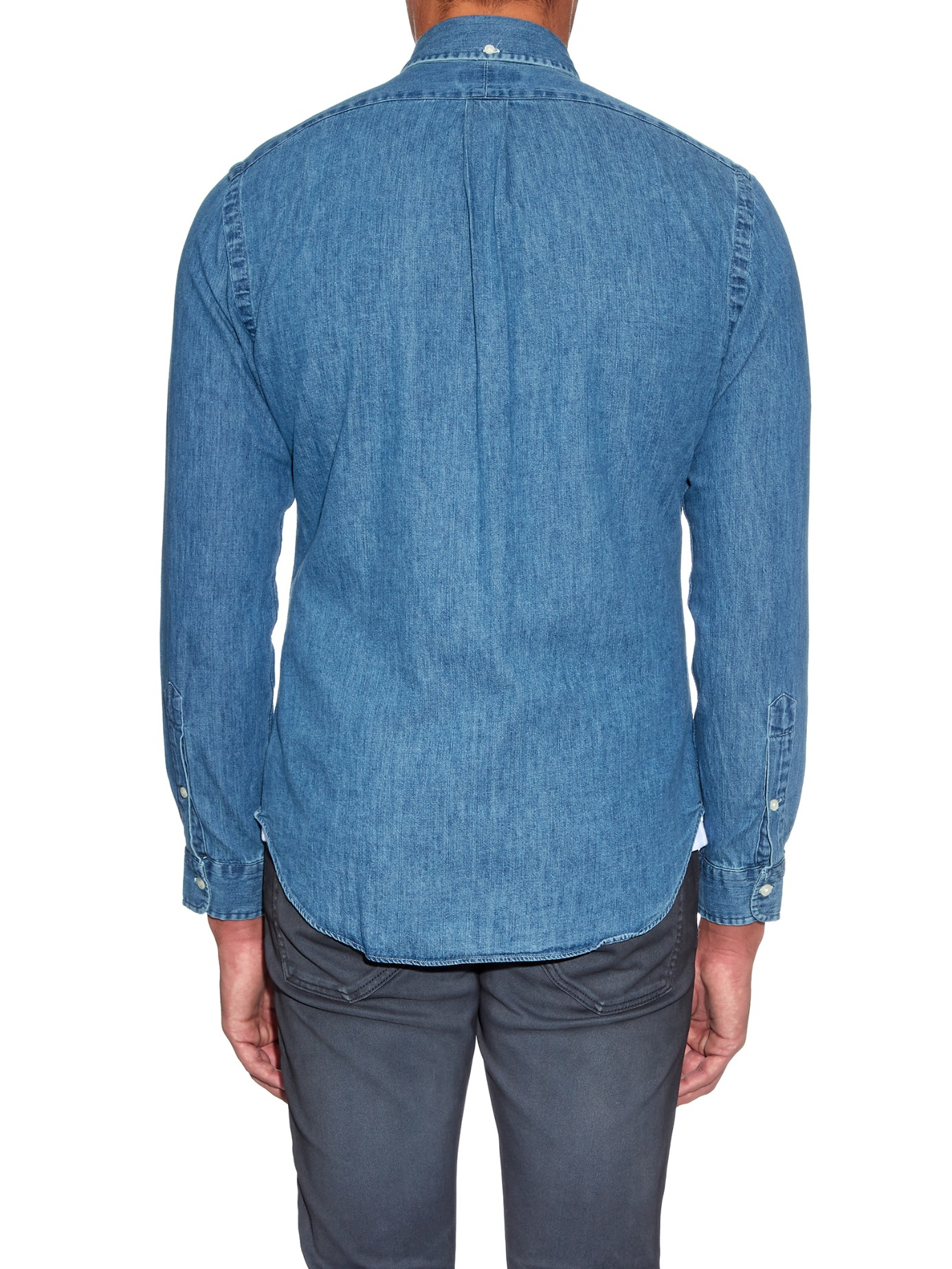 polo ralph lauren slim fit denim shirt