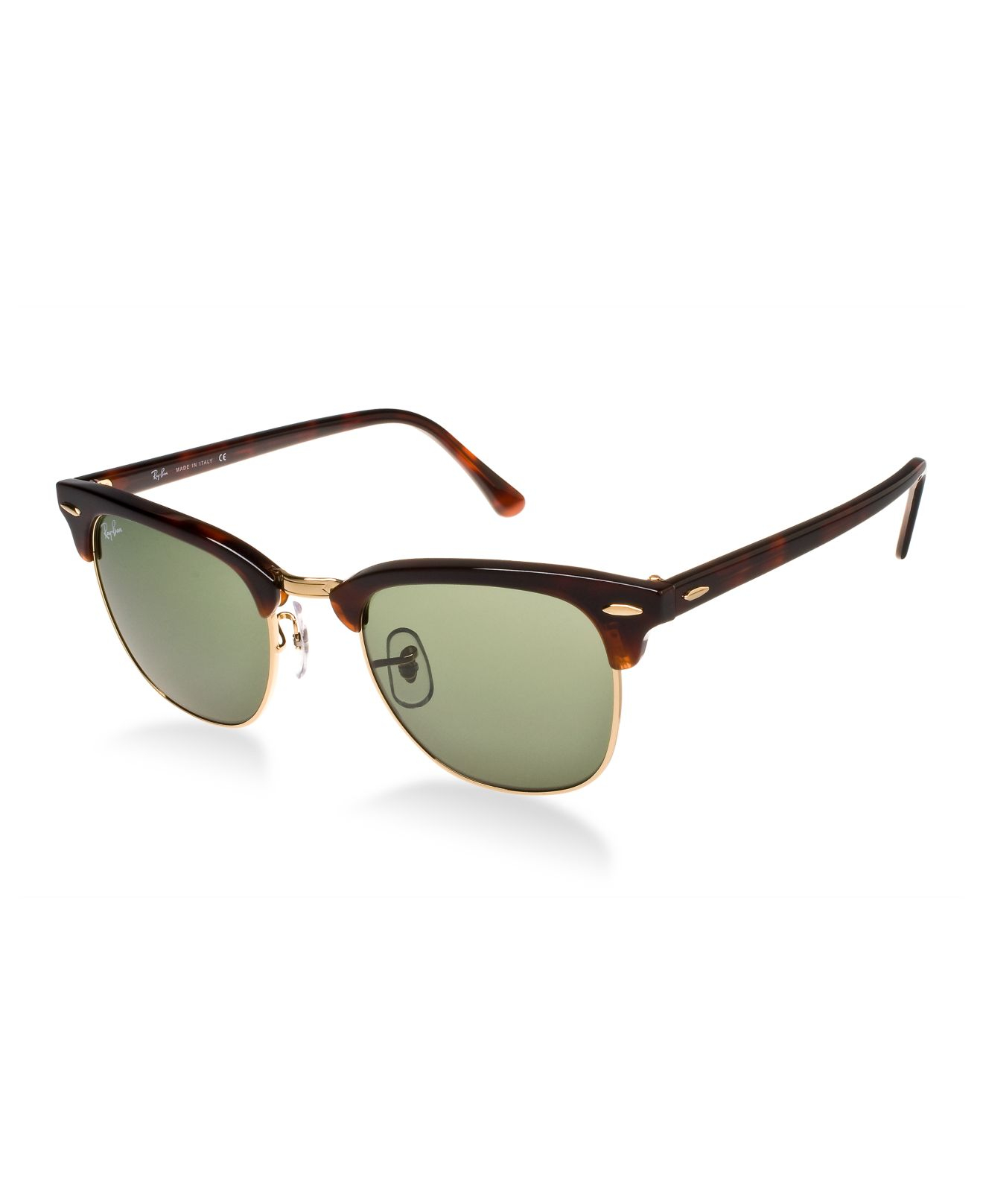 Ray Ban Rb3016 49 Clubmaster In Tortoise Green Brown Lyst