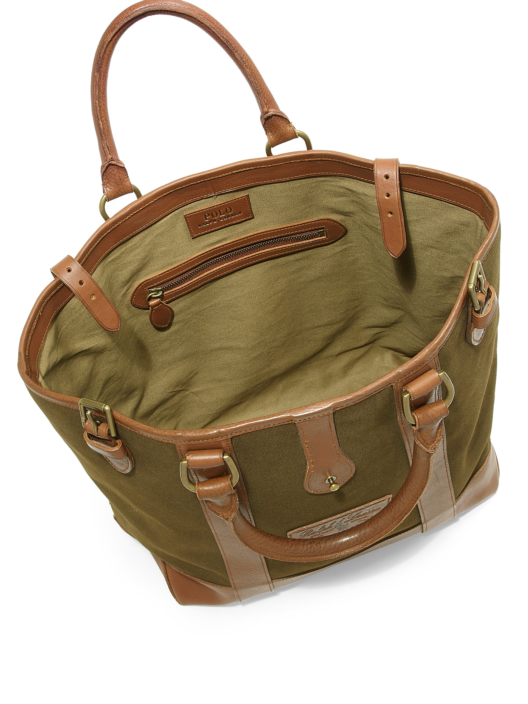 Polo ralph lauren Heritage Canvas Tote Bag in Green for Men Lyst