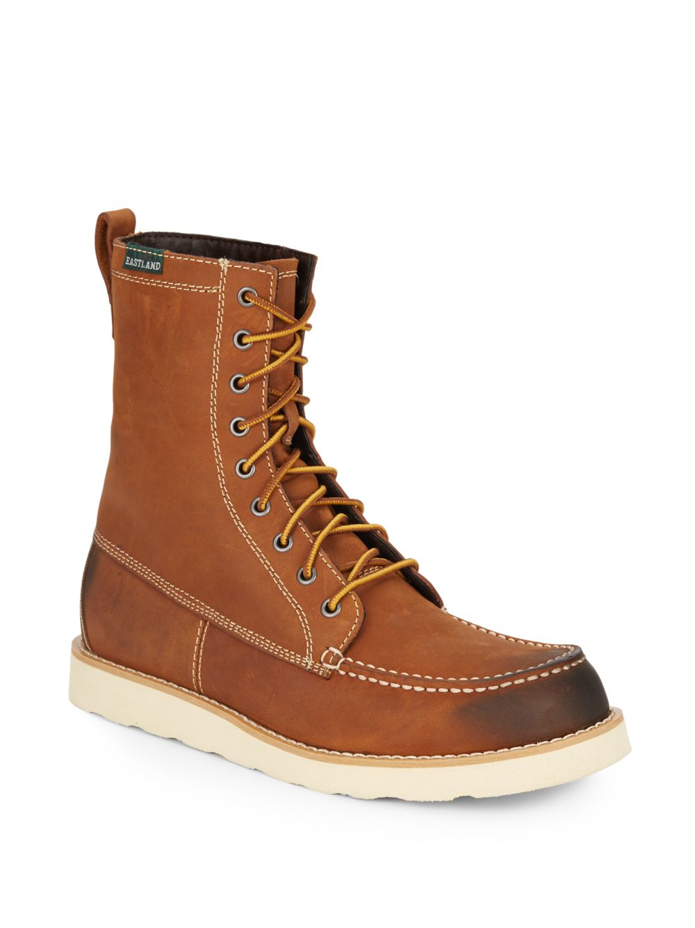 Eastland Danni Leather Moc-toe Boots in Brown for Men - Lyst