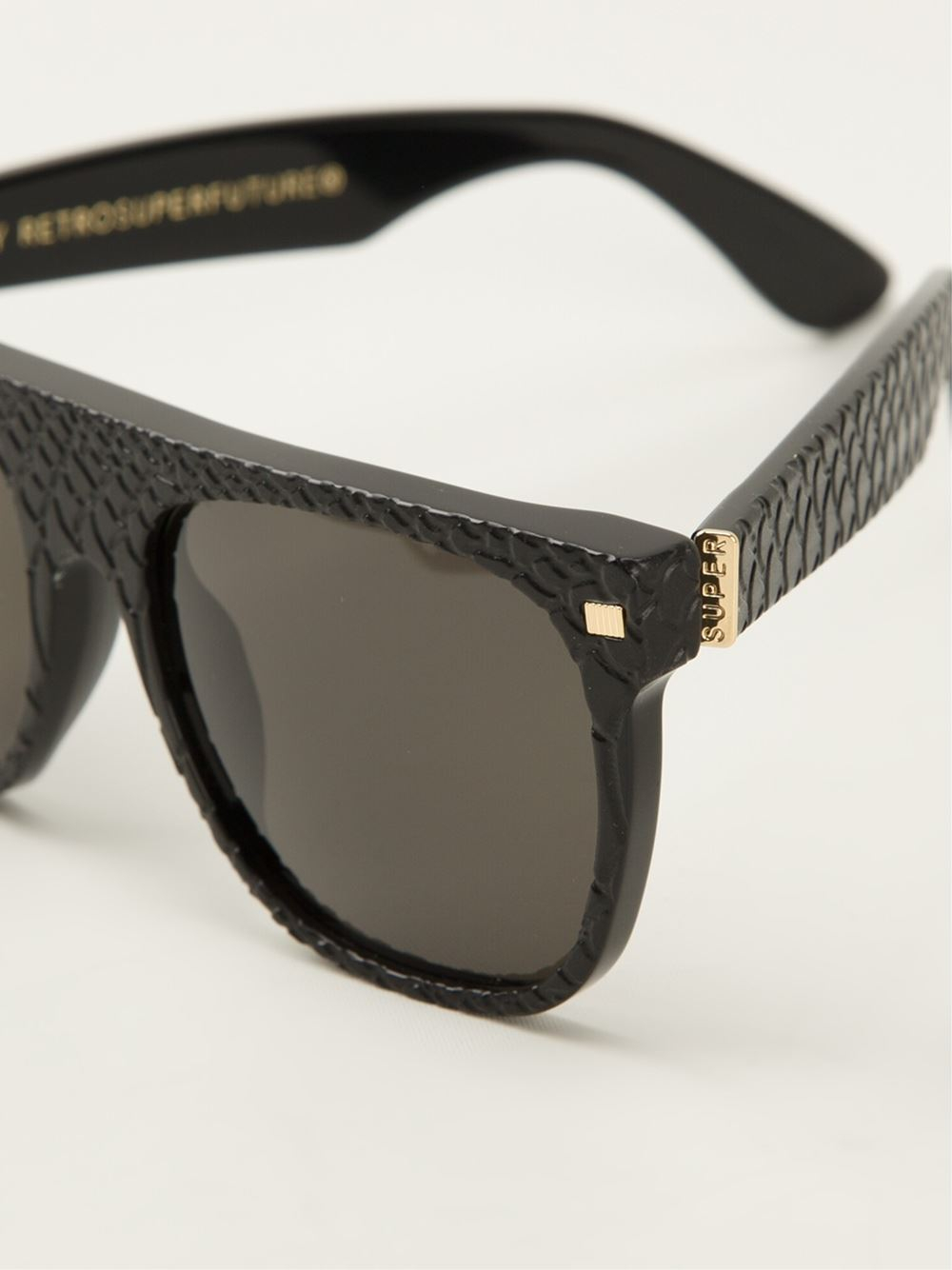 Retrosuperfuture Flat Top 'goffrato' Sunglasses in Black for Men Lyst