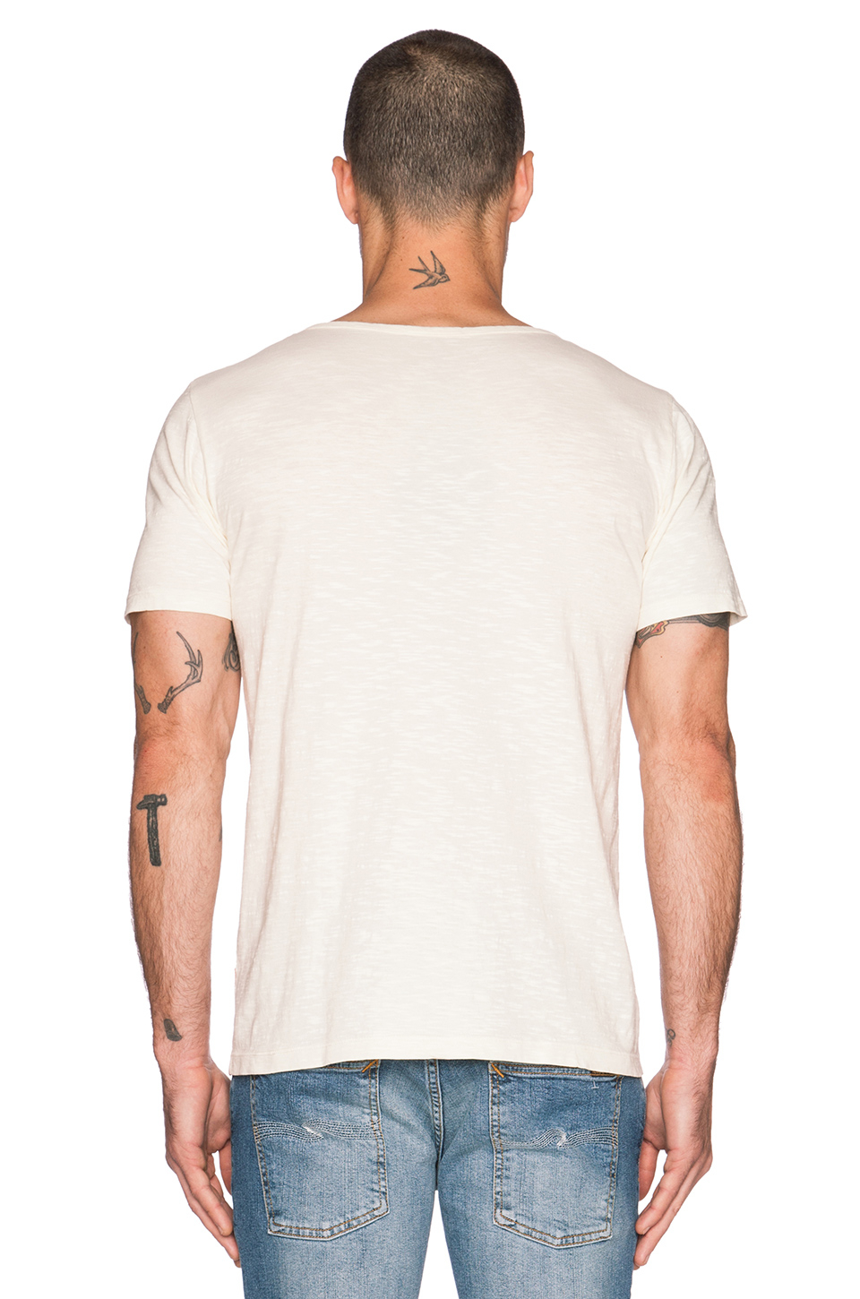 Download Nudie Jeans Pocket Tee Slub Org. Front Seam in White for ...