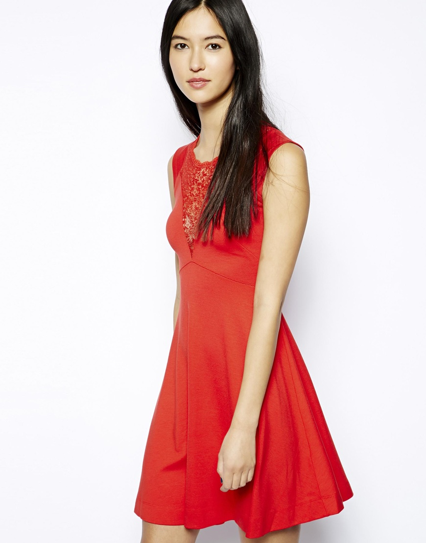 french connection red lace dress