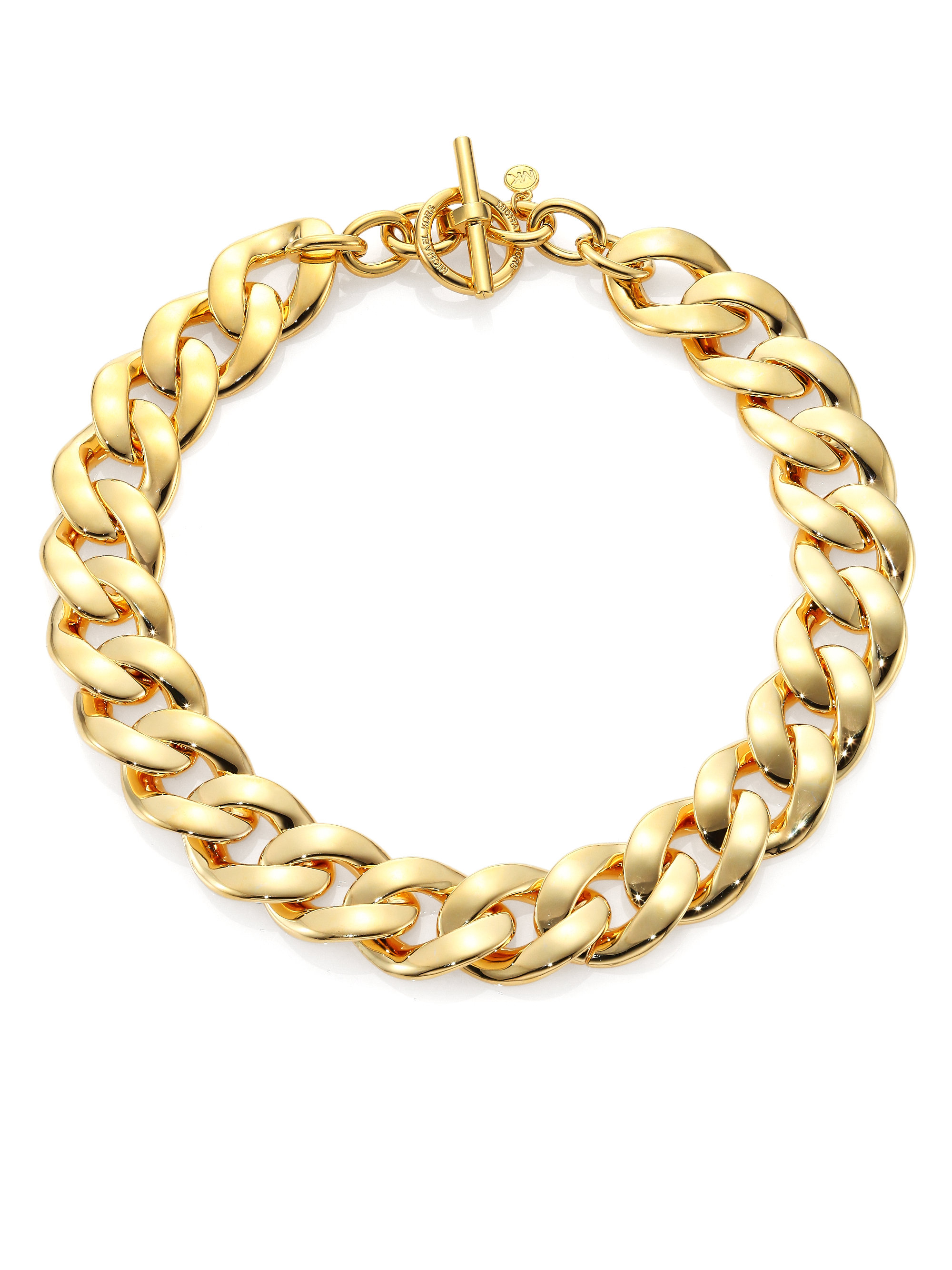 Michael Kors Curb Chain Toggle Necklace in Metallic | Lyst