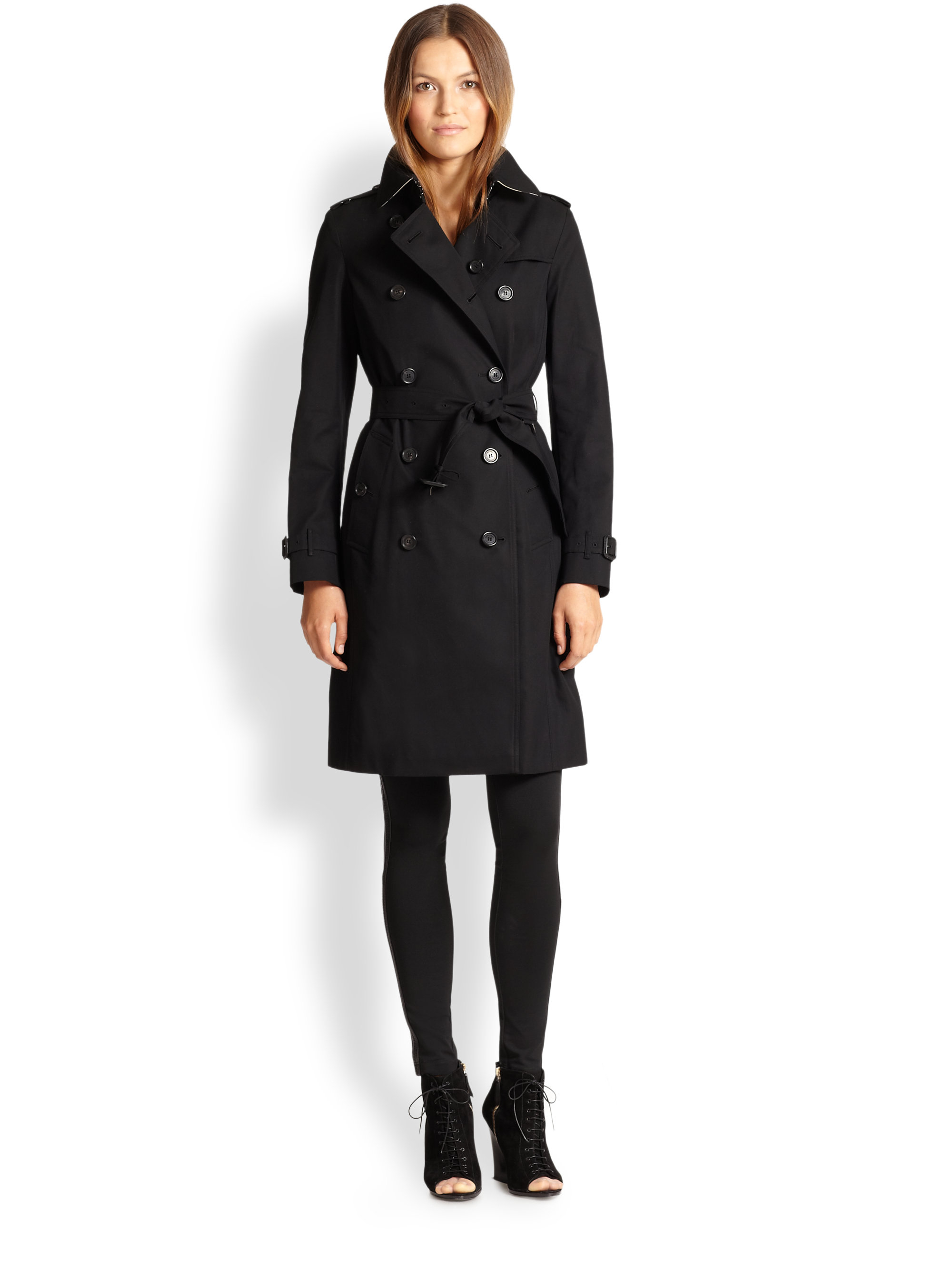 ONLY Womens 15167883BLACK Black Cotton Trench Coat