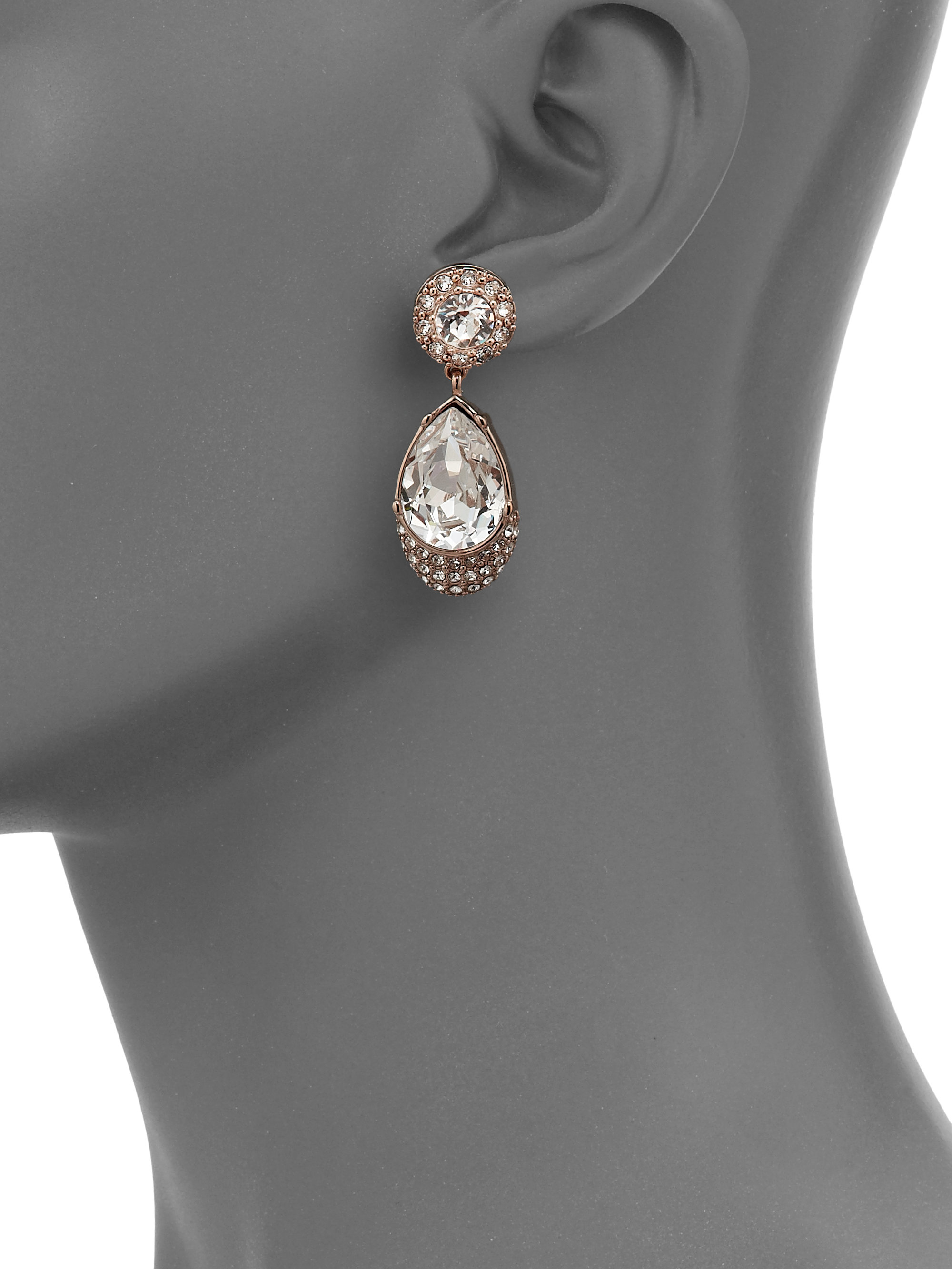 Lyst Givenchy Victorian Crystal Magnetic Drop Earrings In Metallic Gallery