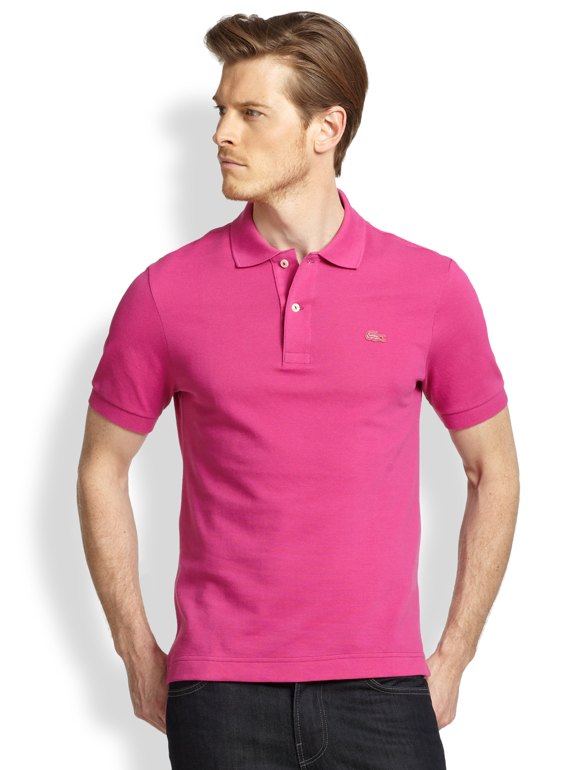 lacoste pink polo shirt