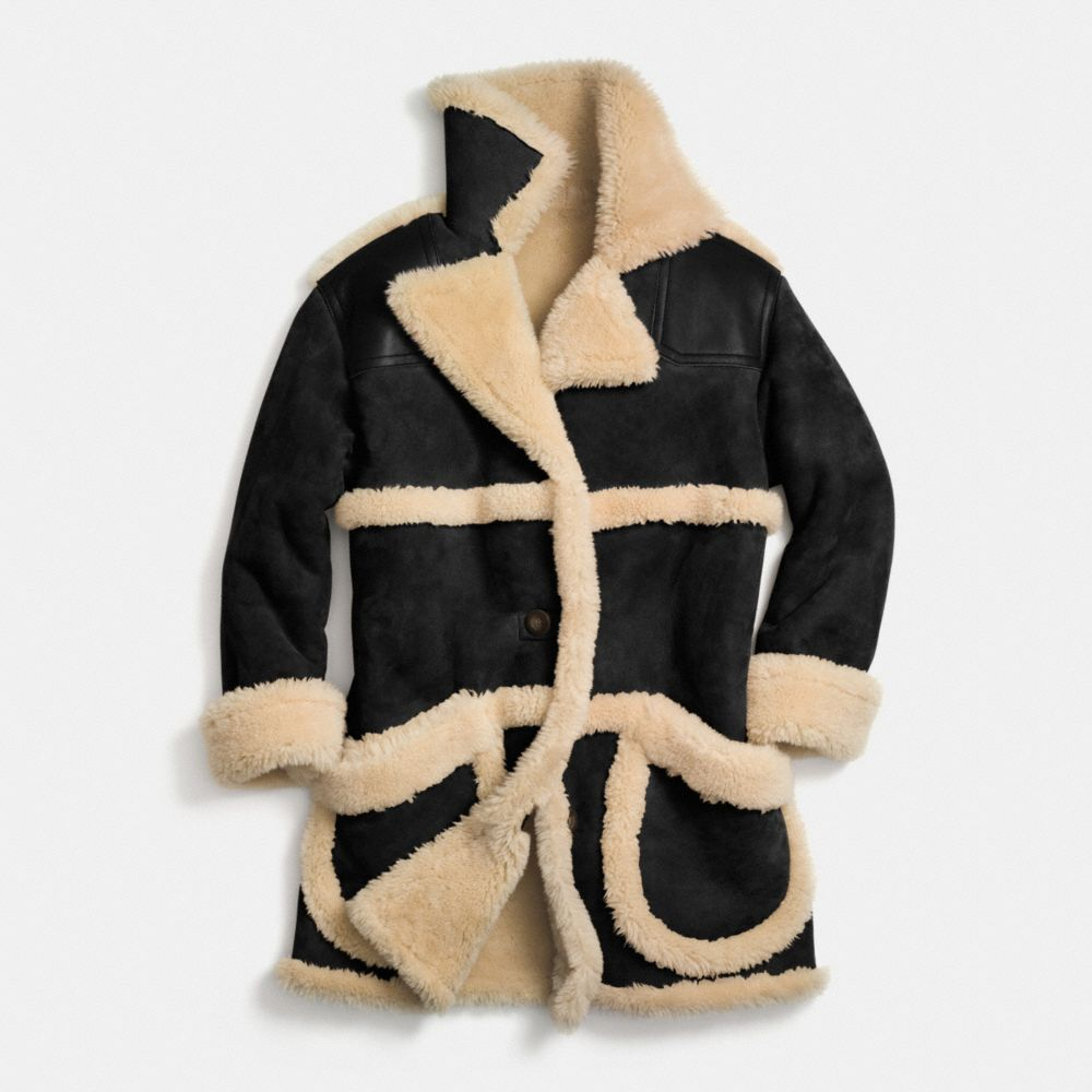 coach shearling puffer coat