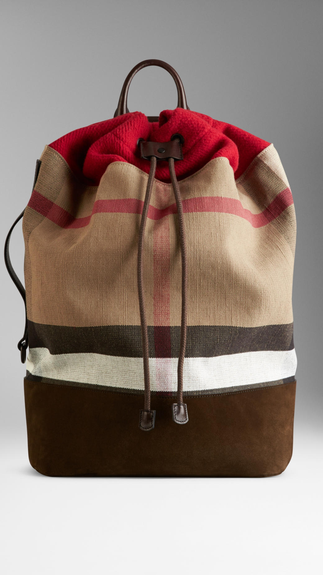 Burberry Canvas Check And Suede Drawcord Backpack for Men ...