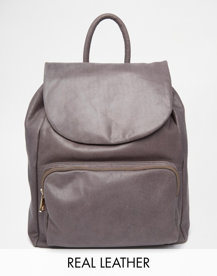 Lyst - Urbancode Leather Backpack in Gray