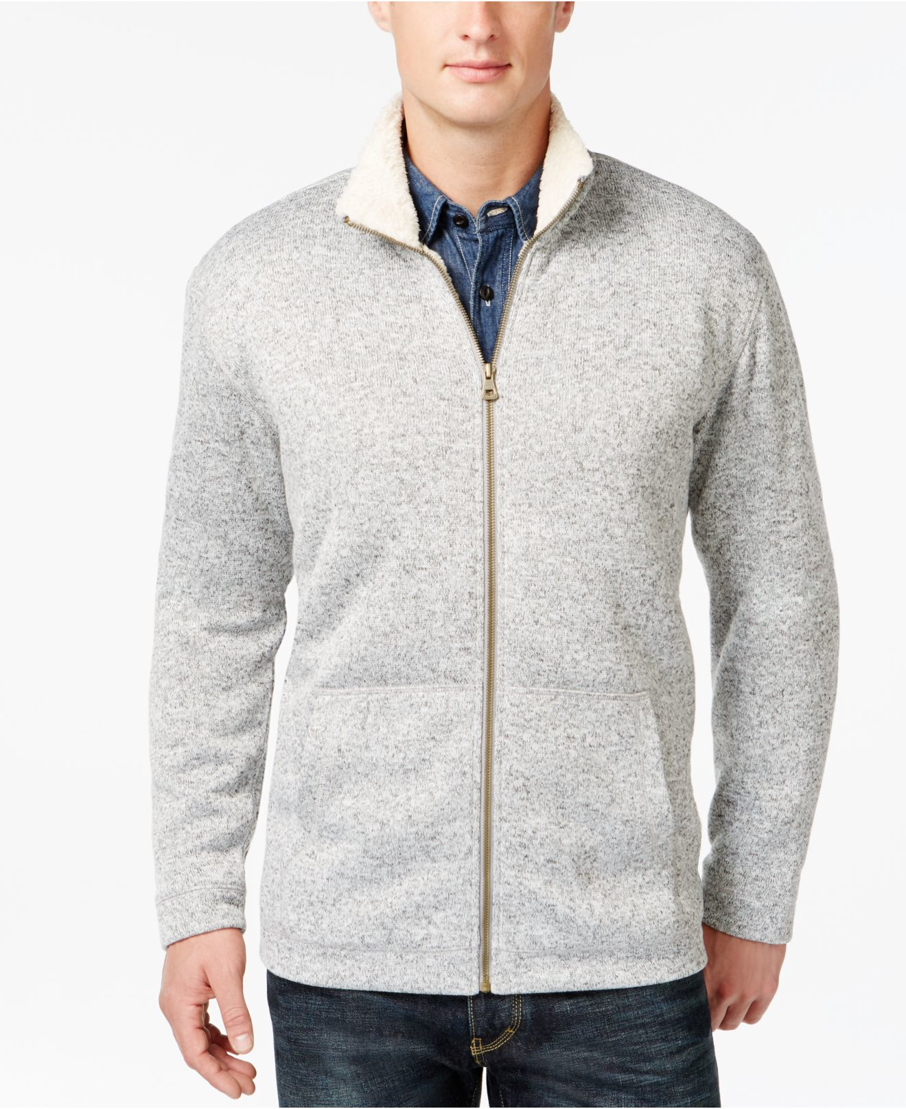 Lyst - Weatherproof Vintage Knit Full-zip Mock-neck Jacket in Gray for Men