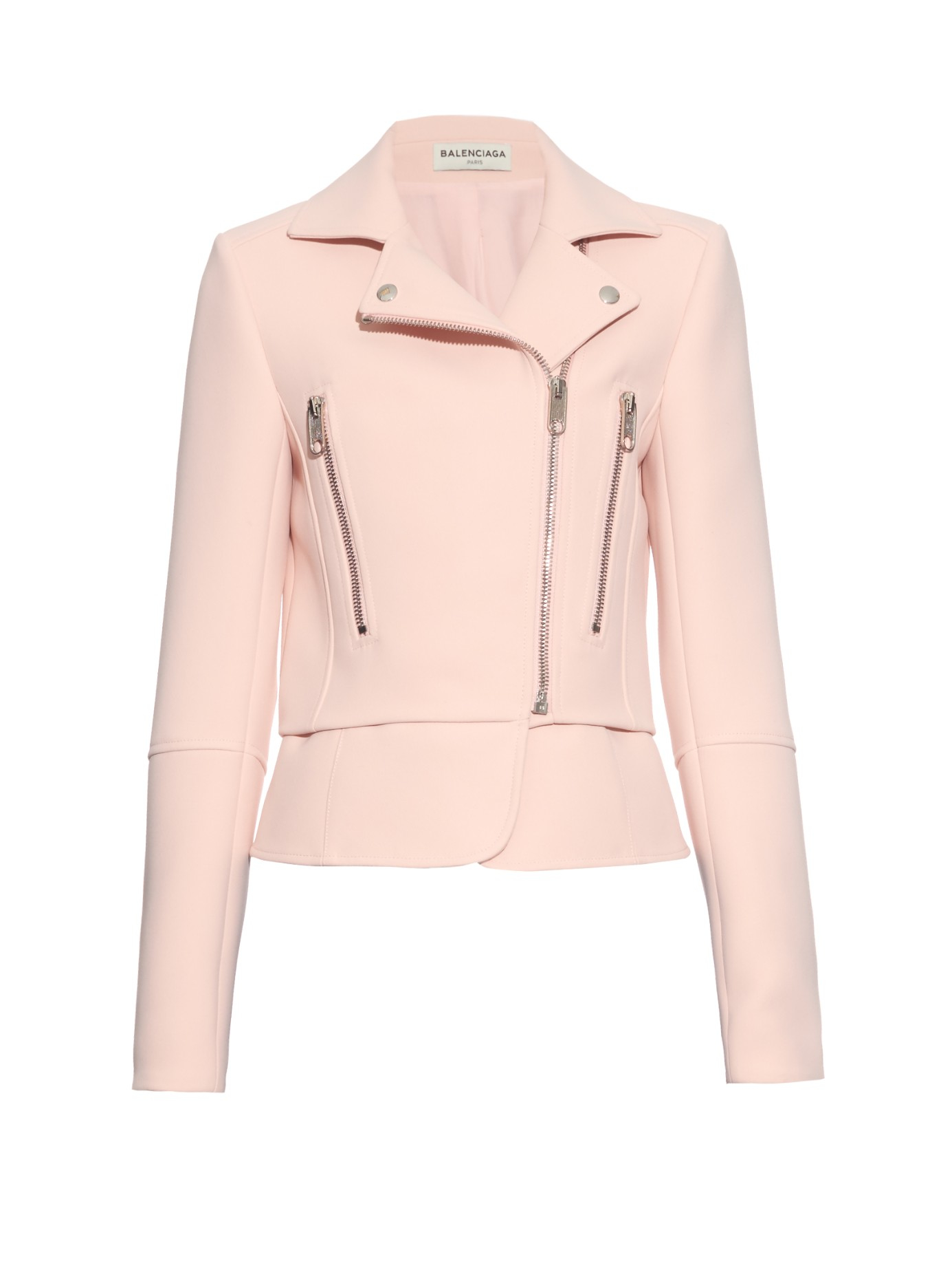 Balenciaga Crepe Biker Jacket In Pink Lyst Gallery